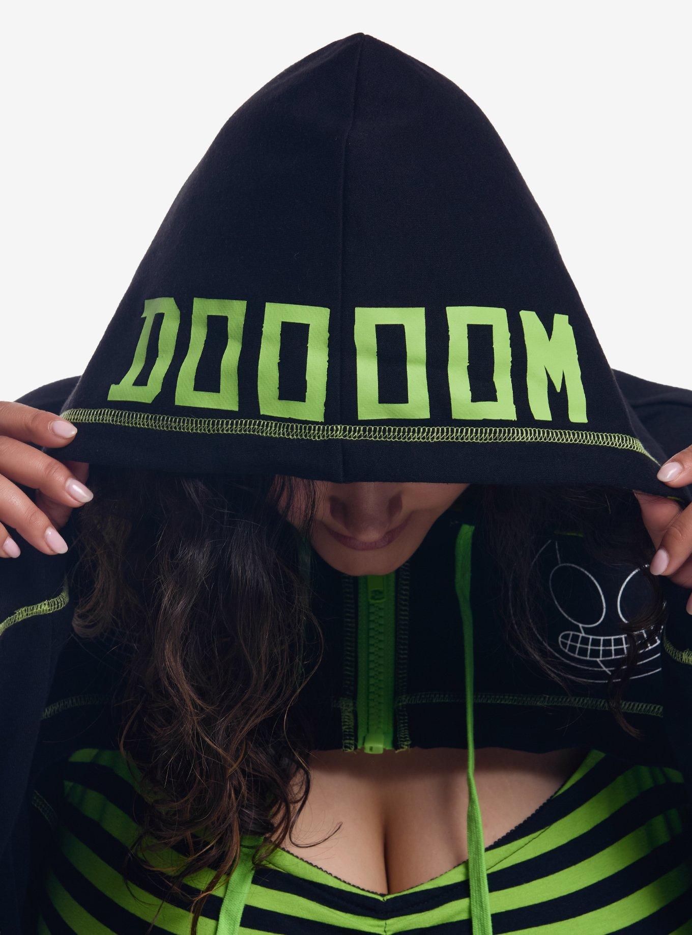 Invader Zim GIR Icons Girls Crop Hoodie Plus Size, MULTI, alternate