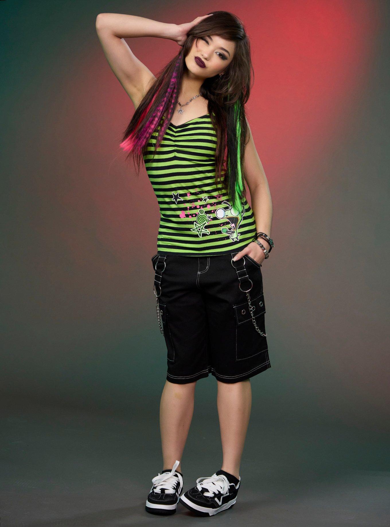 Invader Zim GIR Stripe Stars Girls Cami, , hi-res