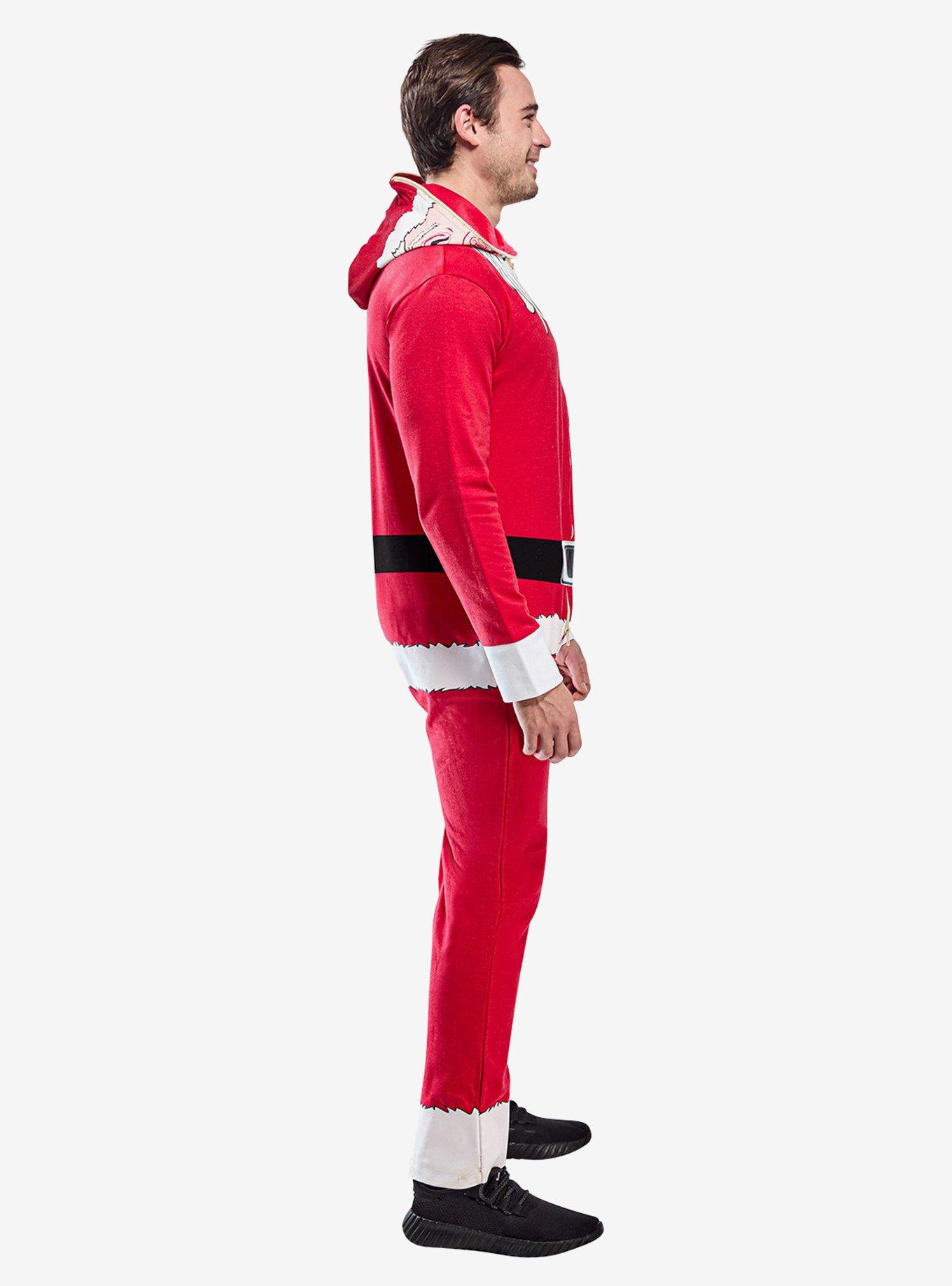 Santa Claus Hooded Zipsters Costume, RED, alternate