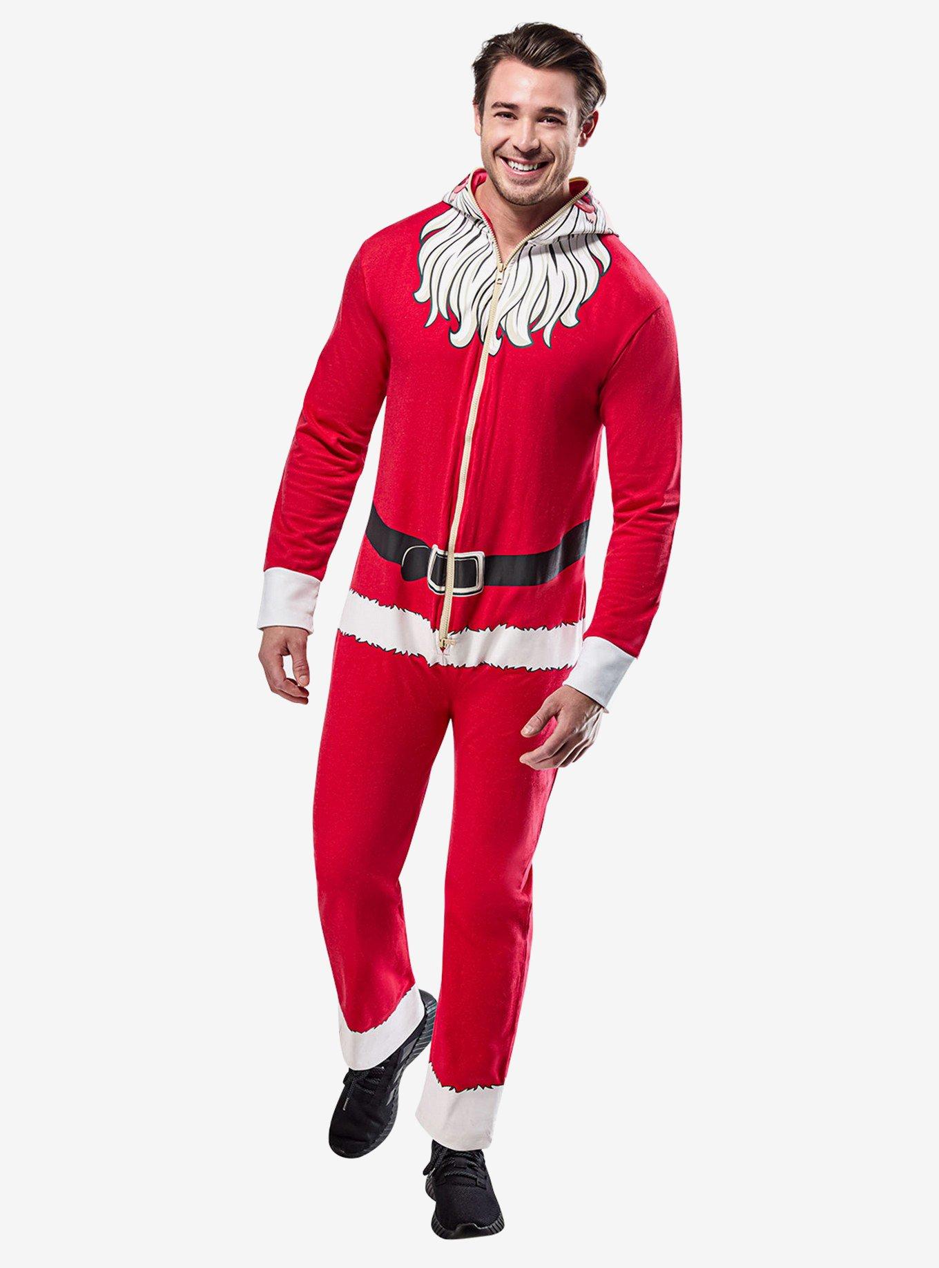 Santa Claus Hooded Zipsters Costume, RED, alternate