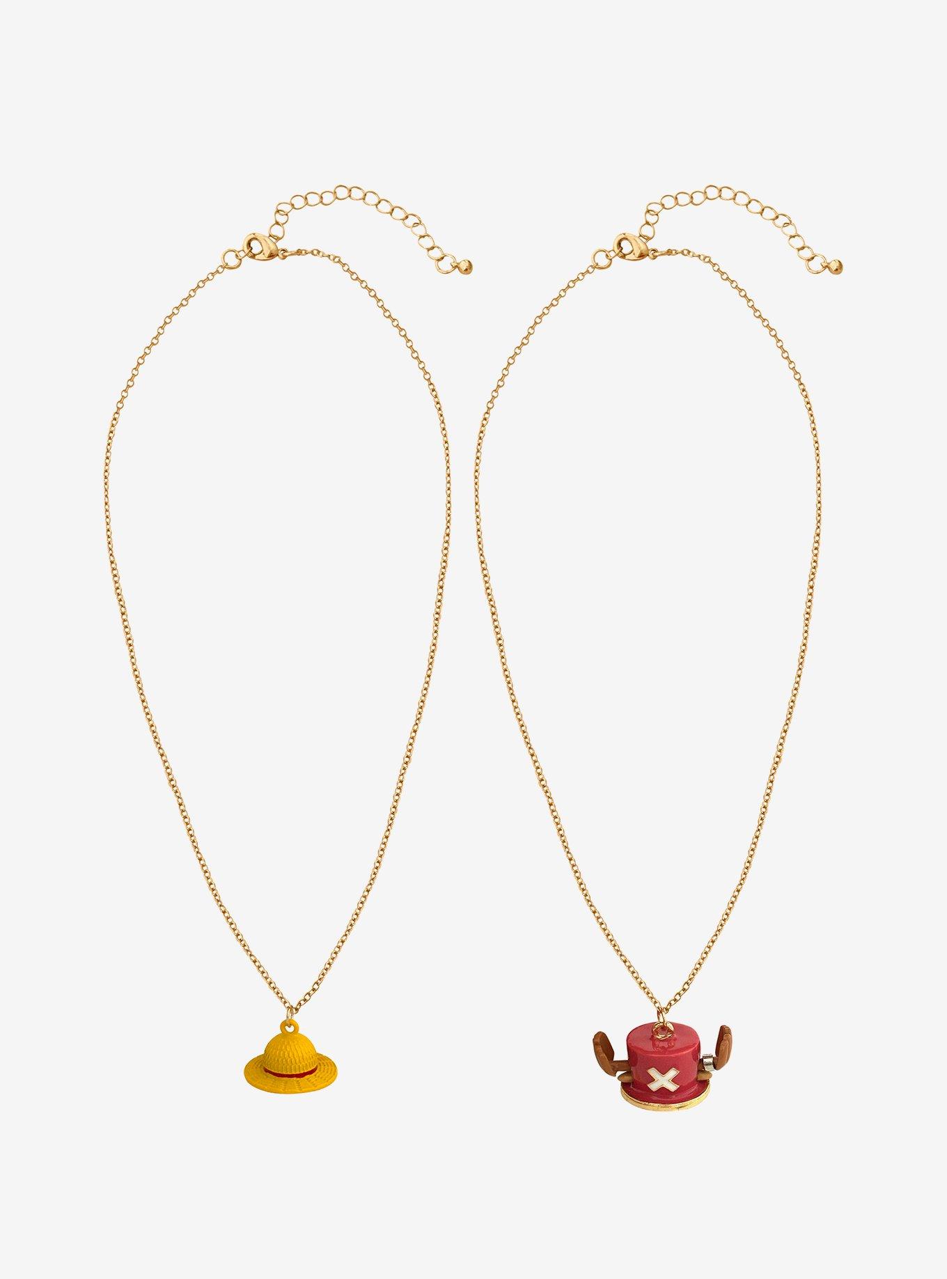 One Piece Luffy & Chopper Hats Best Friend Necklace Set, , hi-res