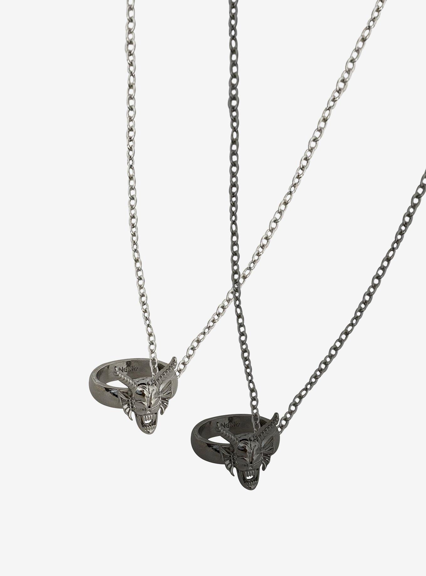 Stranger Things Hellfire Club Demon Best Friend Necklace Set, , alternate