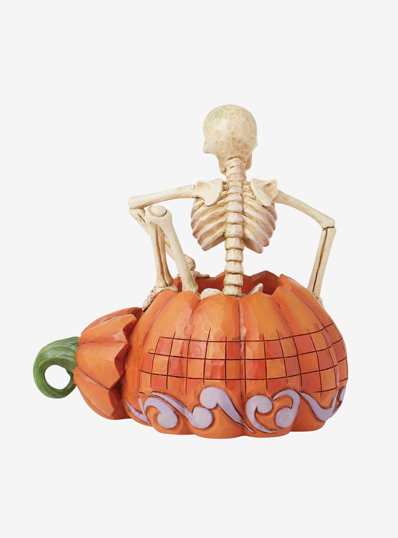 Halloween Skeleton in Pumpkin Figurine, , hi-res