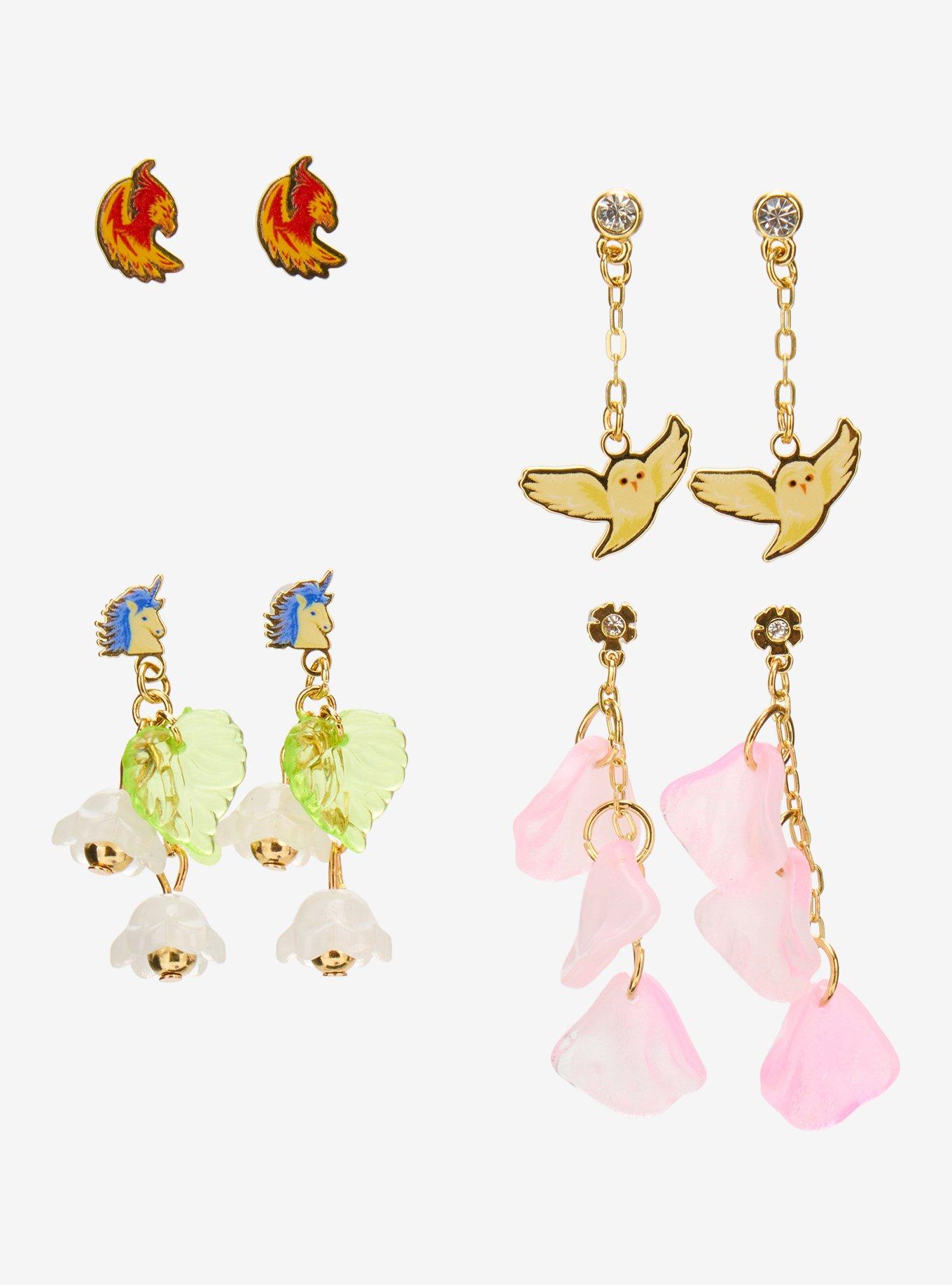 Harry Potter Floral Icons Earring Set - BoxLunch Exclusive, , hi-res