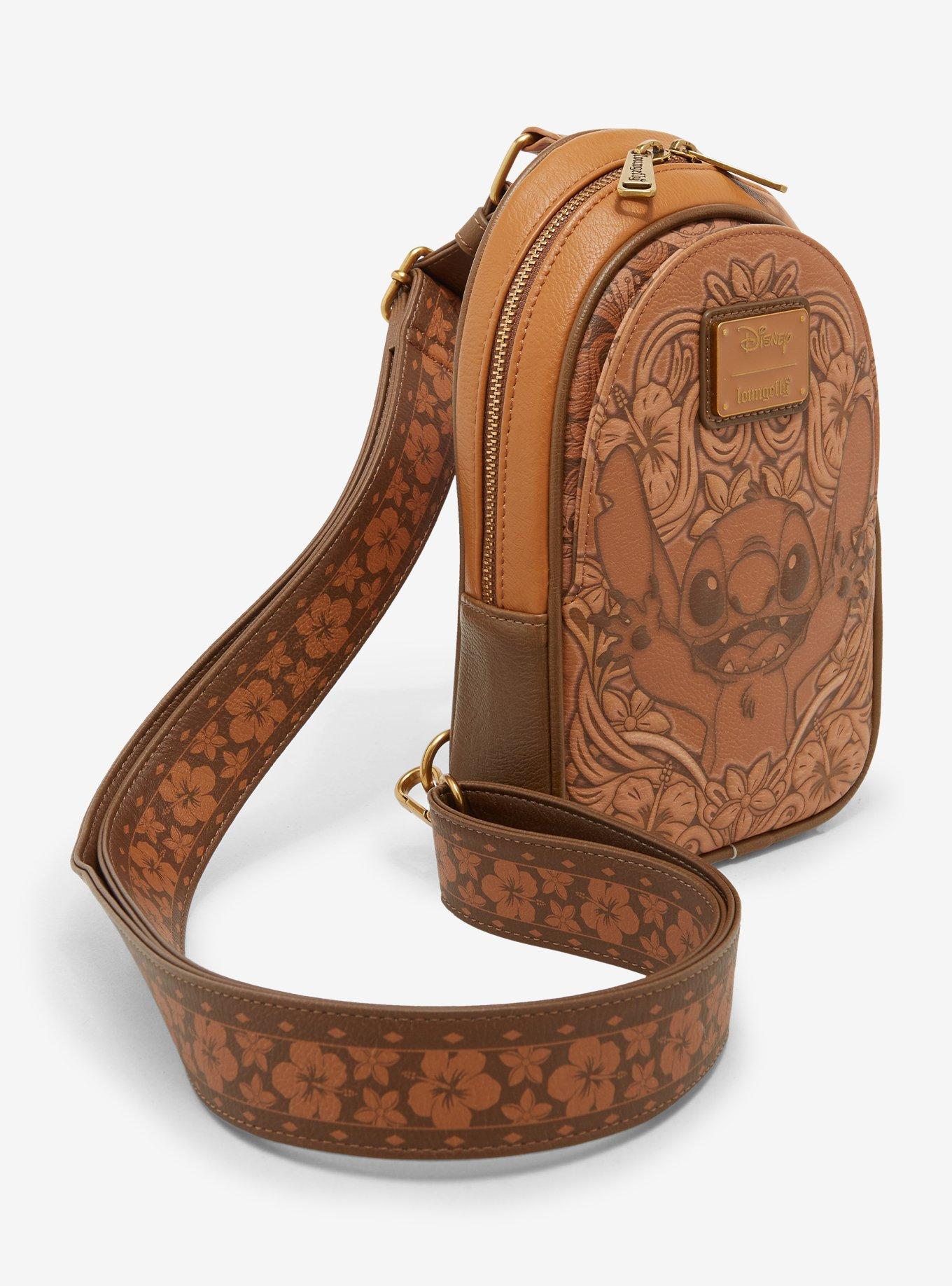 Loungefly Disney Lilo & Stitch Tonal Stitch Carving Crossbody Sling Bag - BoxLunch Exclusive