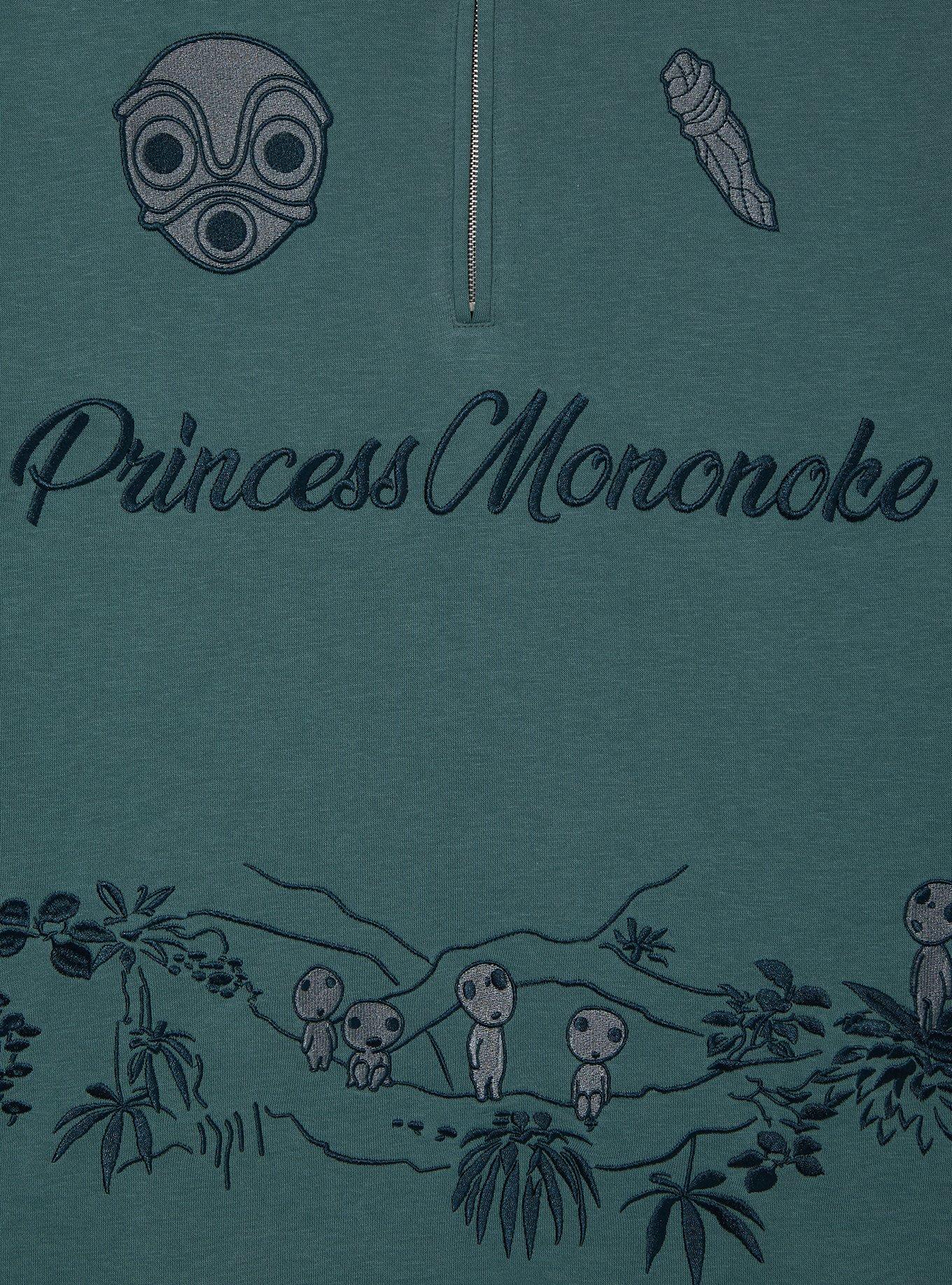 Studio Ghibli&reg; Princess Mononoke Icons Quarter Zip Crewneck &mdash; BoxLunch Exclusive, , hi-res