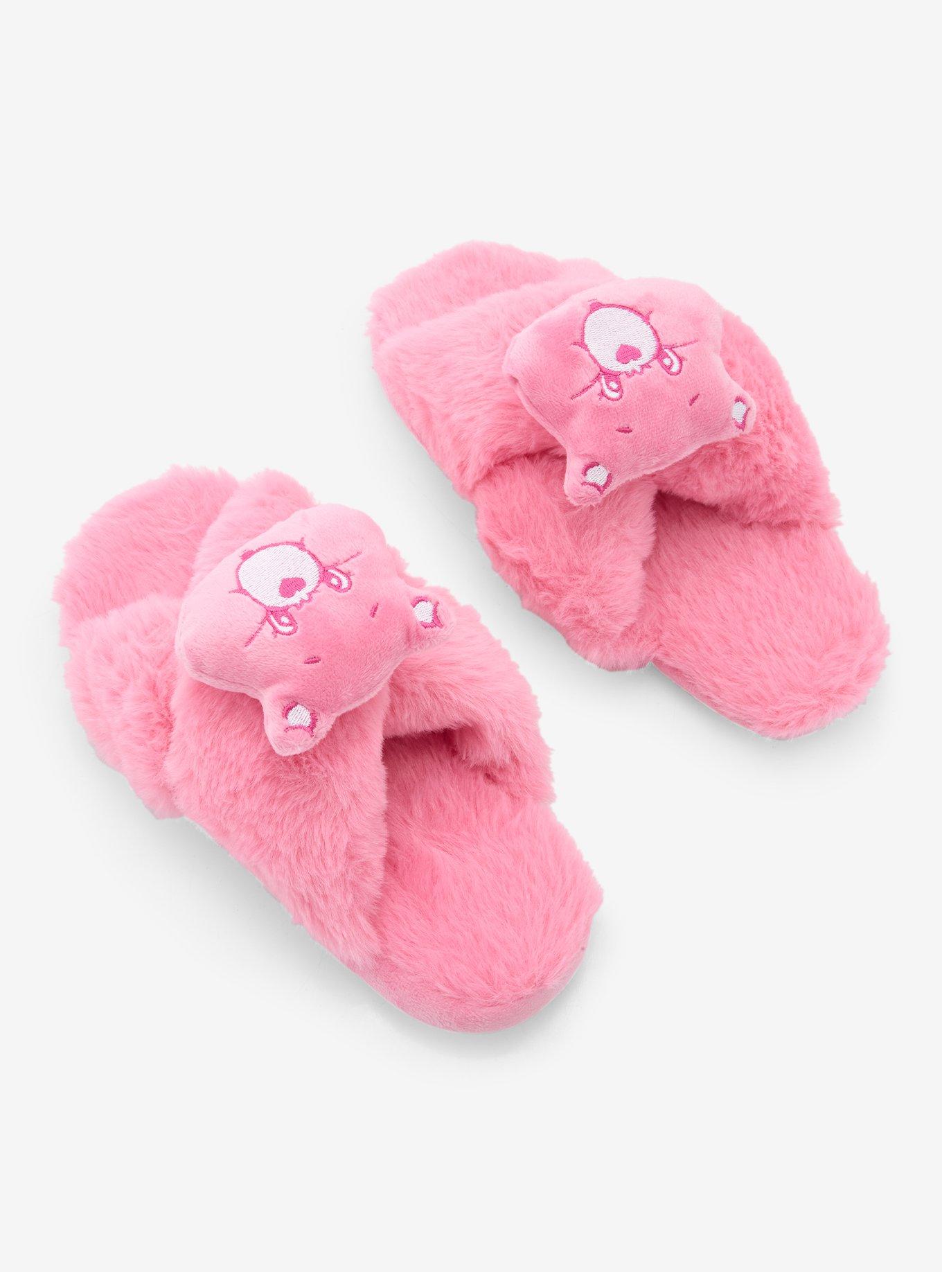 Care Bears Cheer Bear Faux Fur Fuzzy Slippers, , hi-res