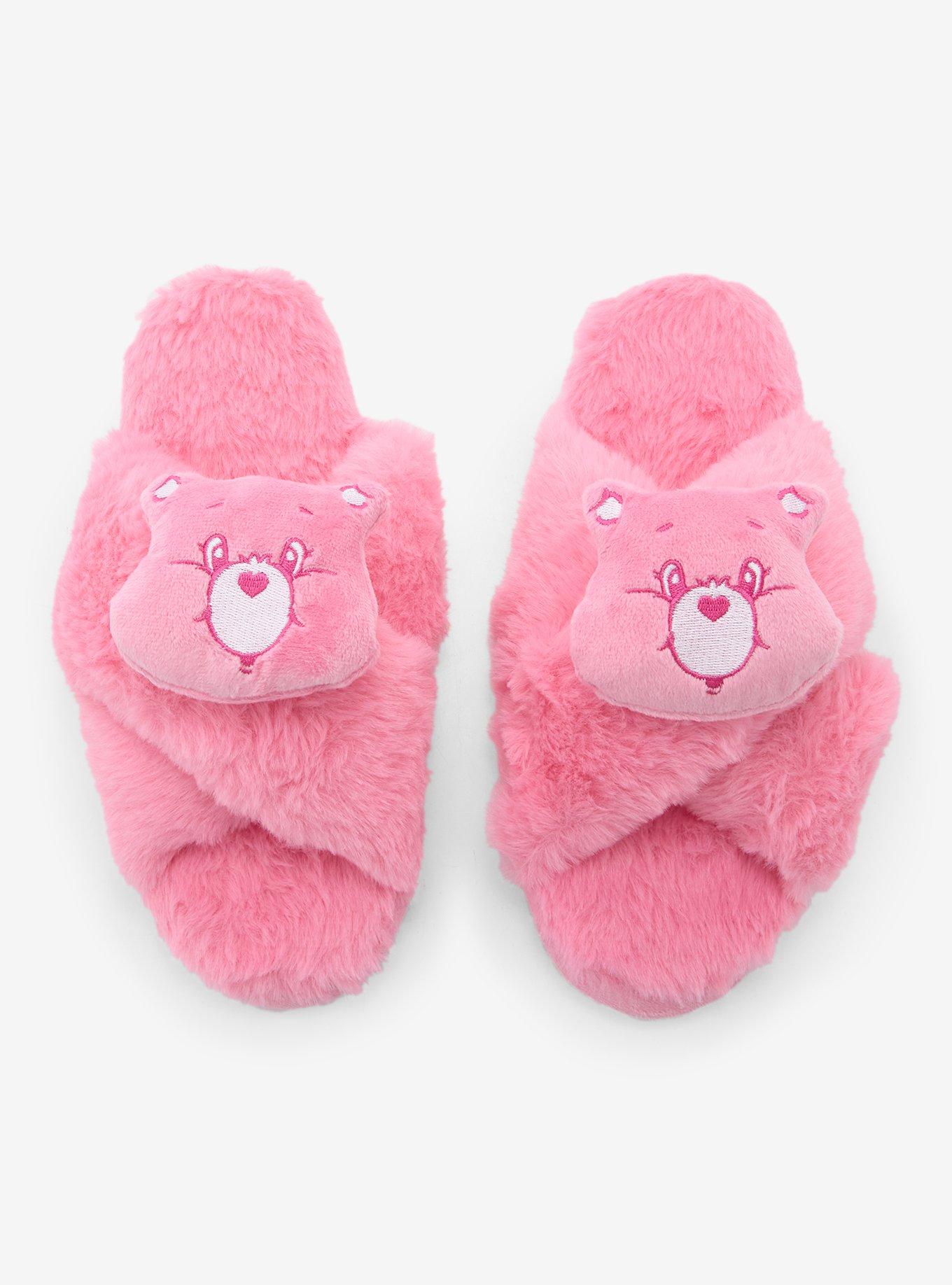 Care Bears Cheer Bear Faux Fur Fuzzy Slippers, MULTI, alternate