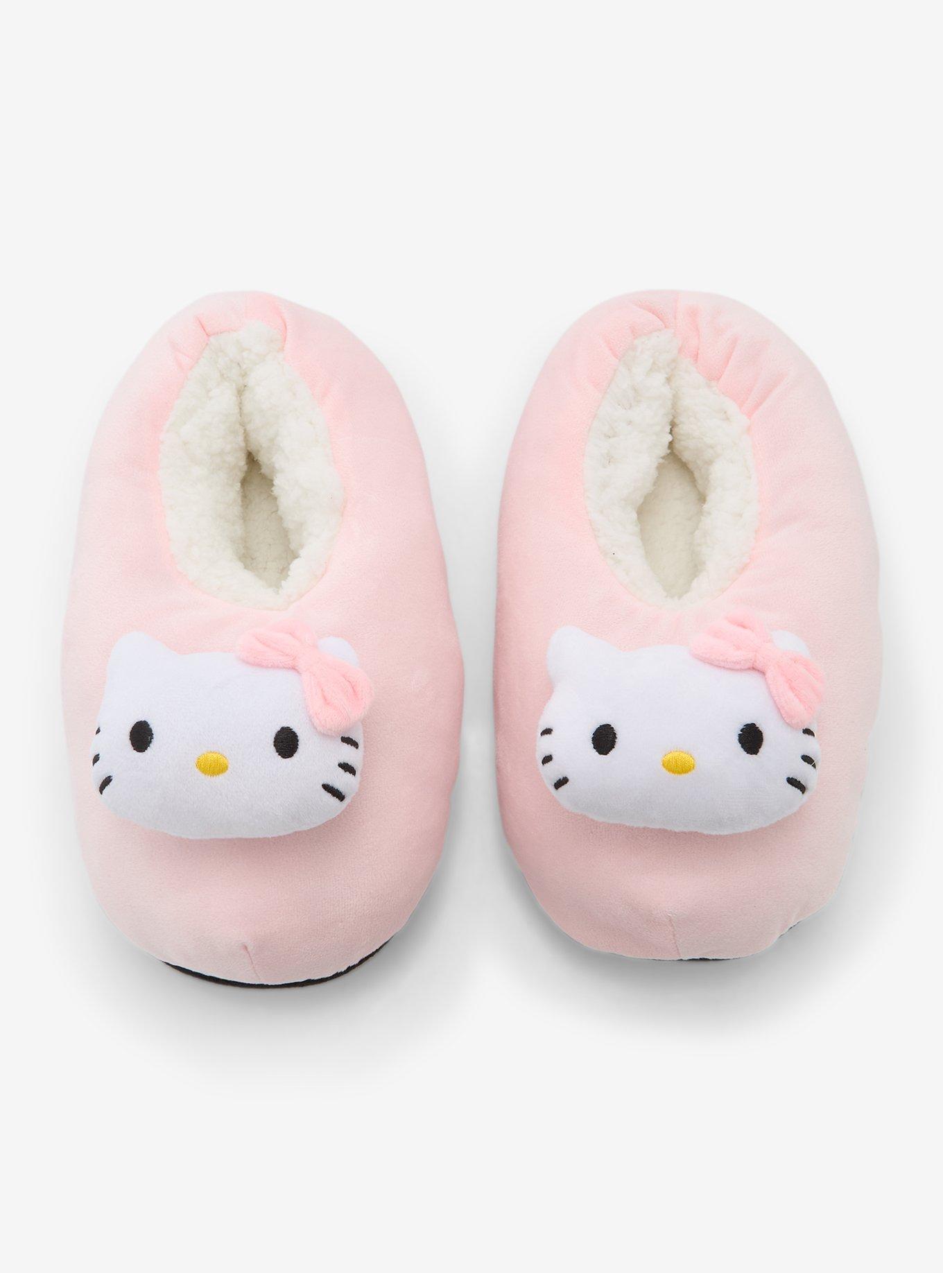 Hello Kitty Pastel Pink Plush Slippers, MULTI, alternate