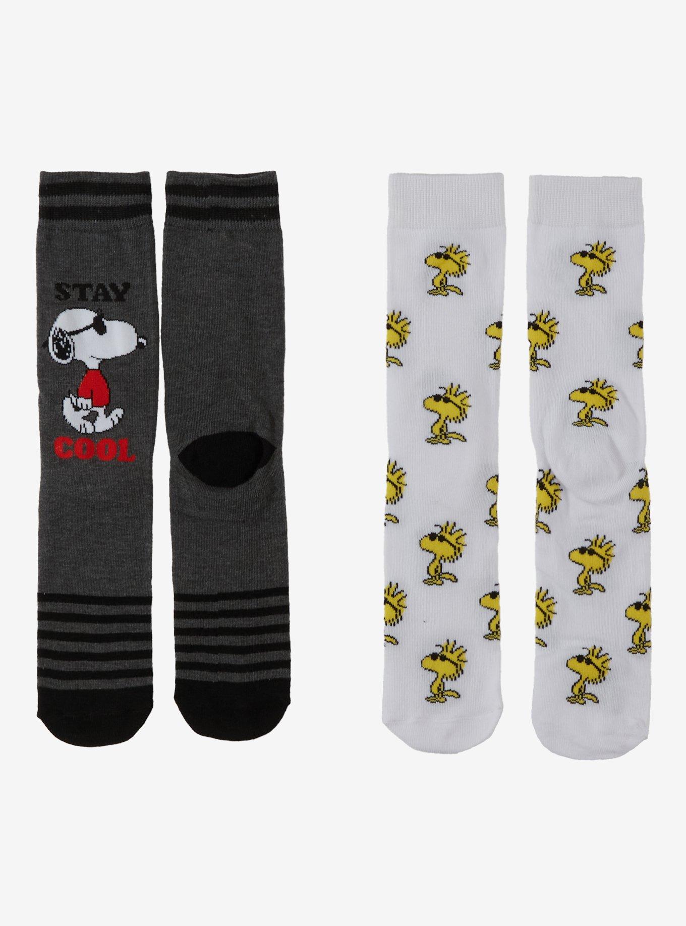 Peanuts Snoopy & Woodstock Sunglasses Crew Socks 2 Pair, , hi-res