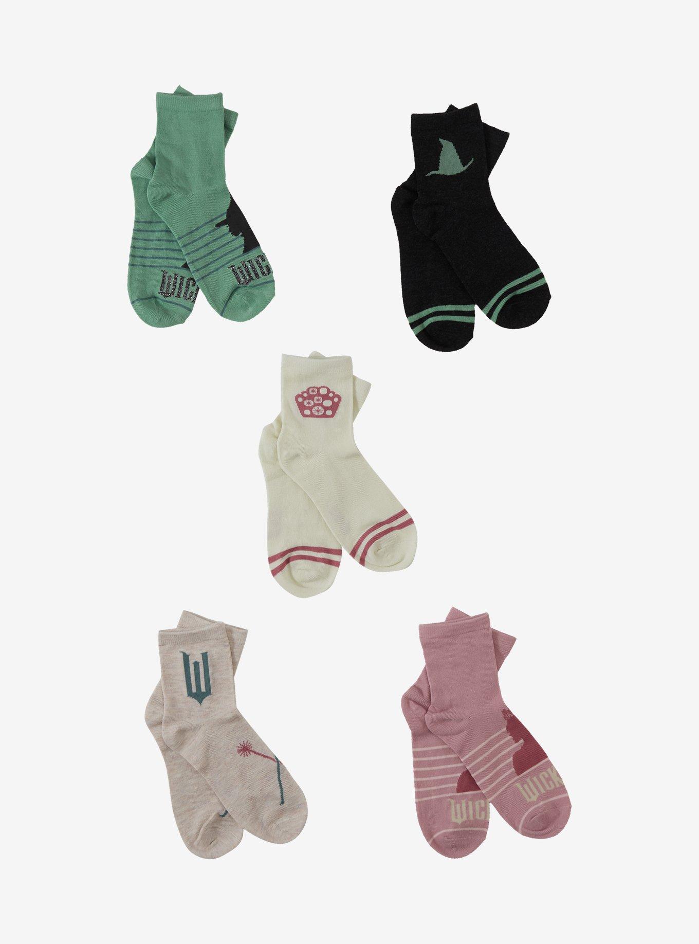 Wicked Glinda & Elphaba Icons Ankle Socks 5 Pair, , hi-res