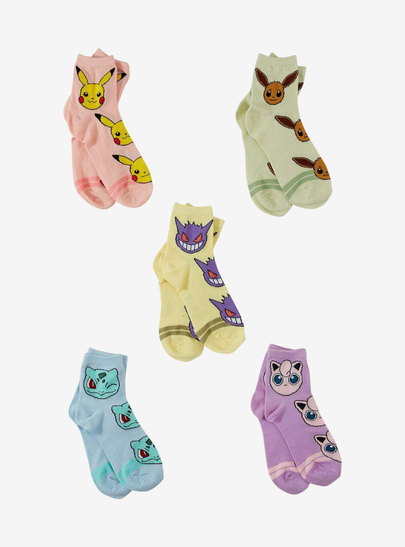 Pokémon Character Varsity Stripe Ankle Socks 5 Pair, , hi-res
