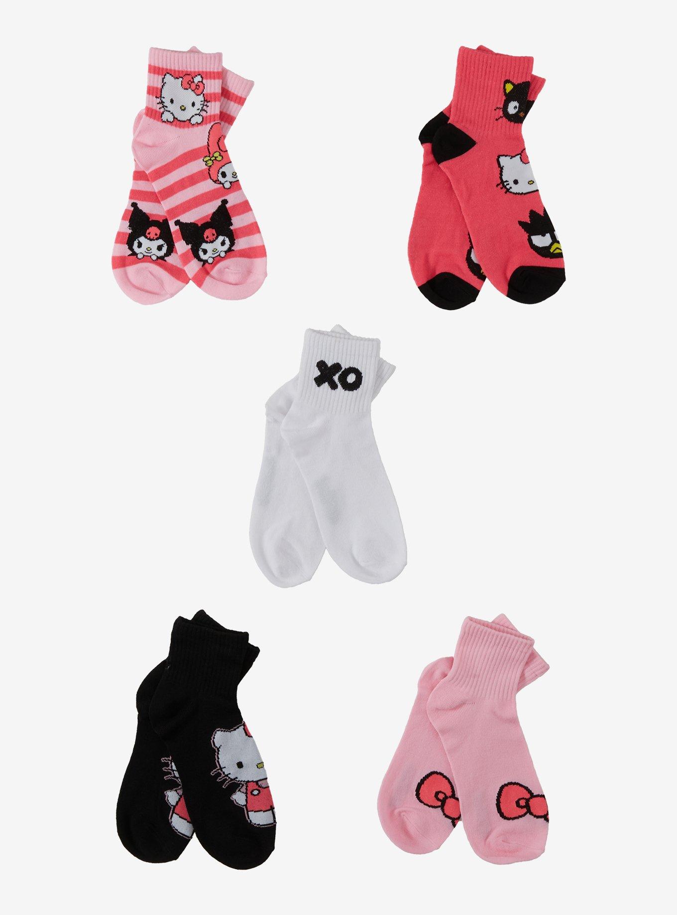 Hello Kitty And Friends Stripe XO Ankle Socks 5 Pair, , hi-res