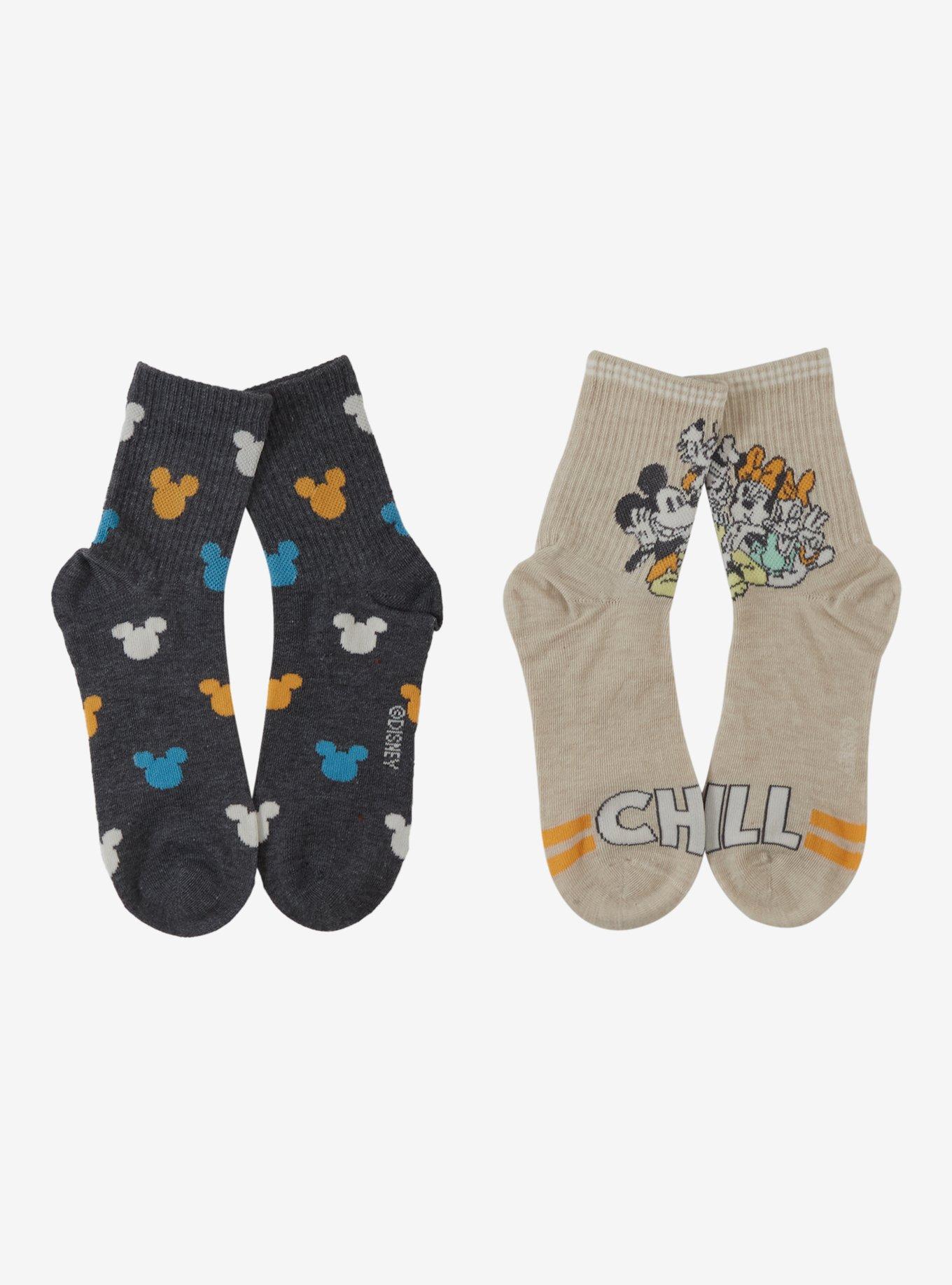 Disney Mickey Mouse And Friends Chill Toss Crew Socks 2 Pair, , hi-res