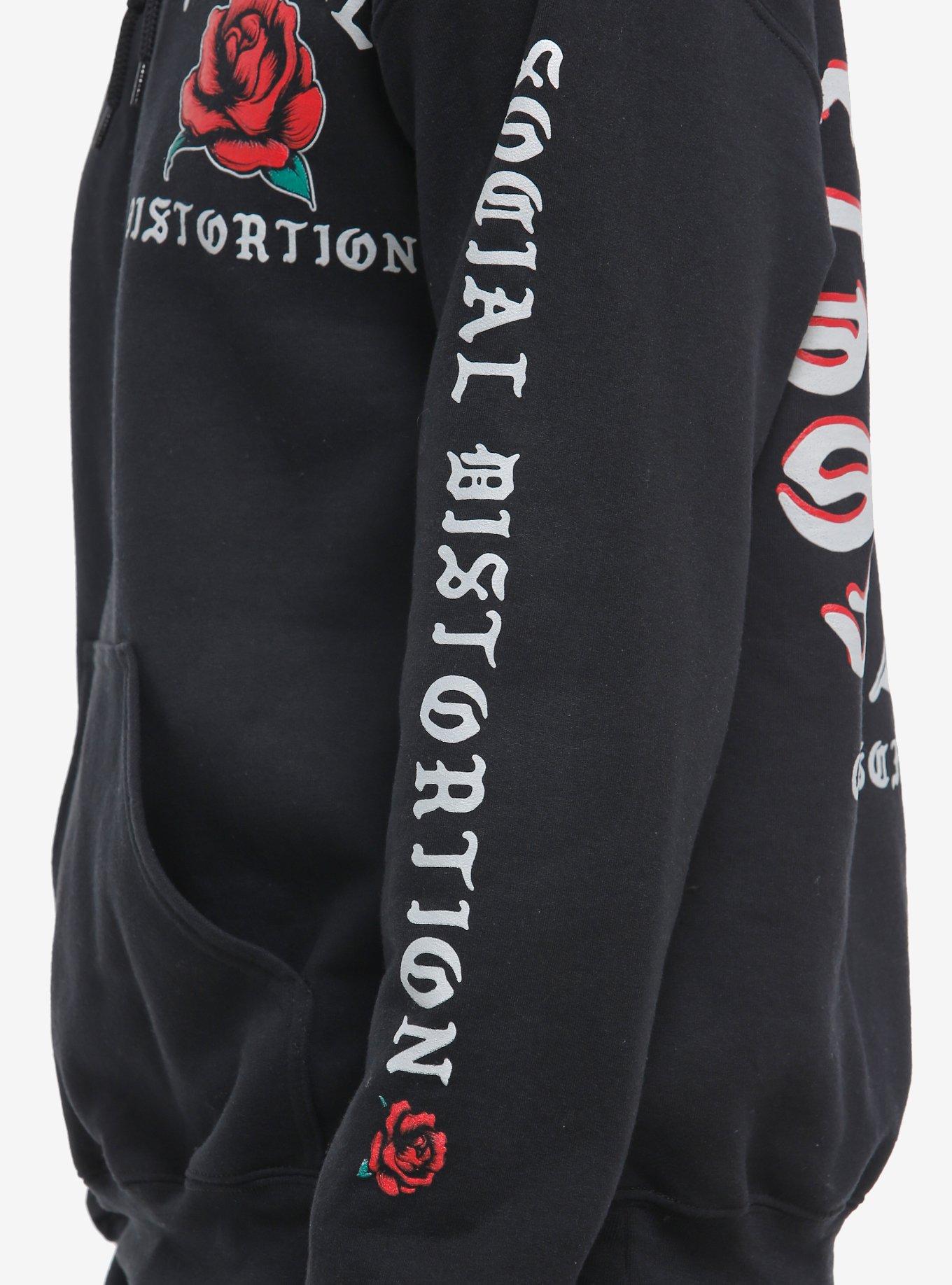 Social Distortion Roses Hoodie, BLACK, alternate