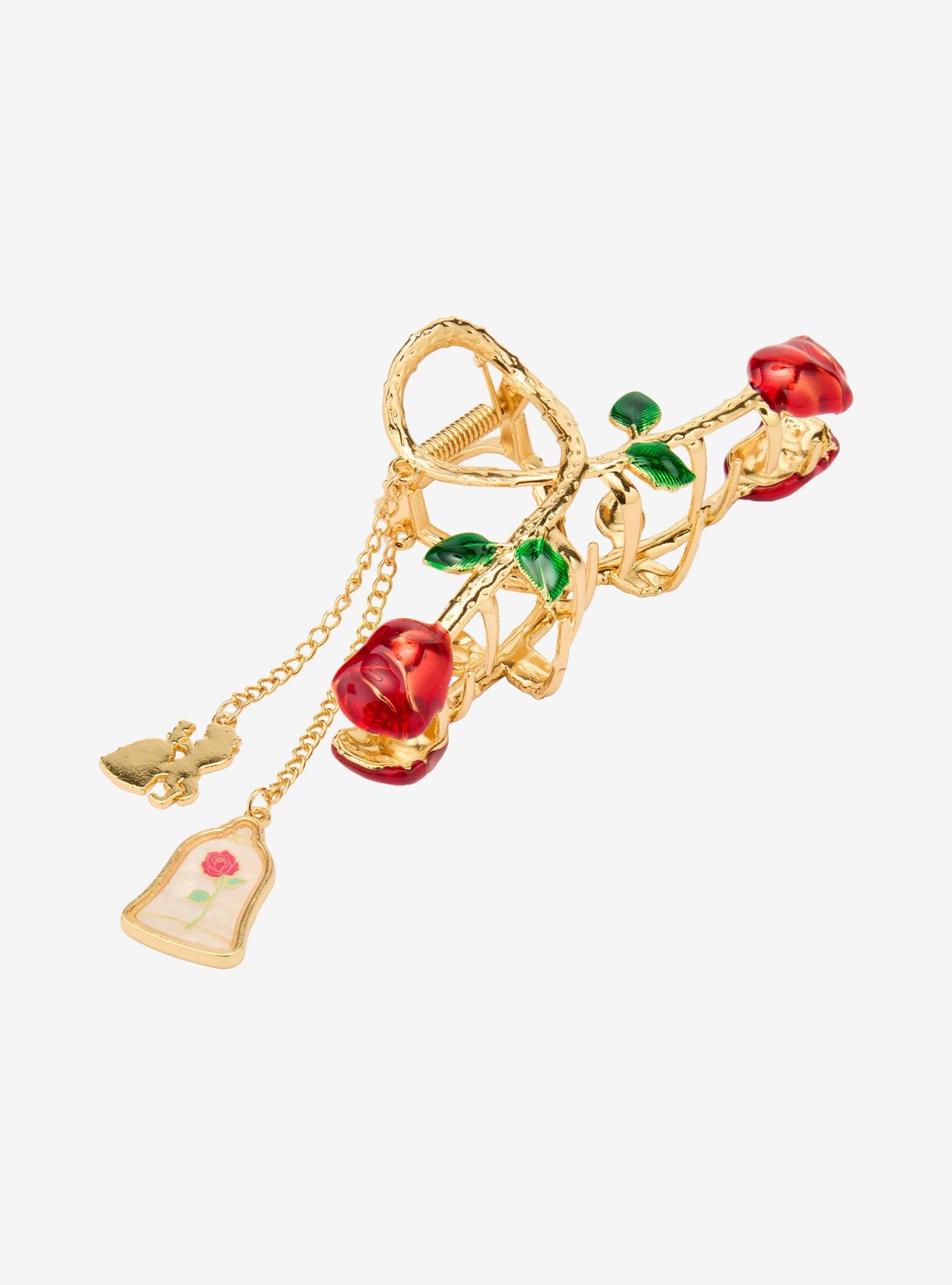 Disney Beauty and the Beast Belle Rose Dangling Claw Clip &mdash; BoxLunch Exclusive, , hi-res