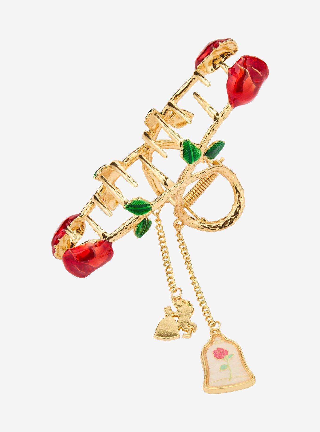 Disney Beauty and the Beast Belle Rose Dangling Claw Clip &mdash; BoxLunch Exclusive, , alternate