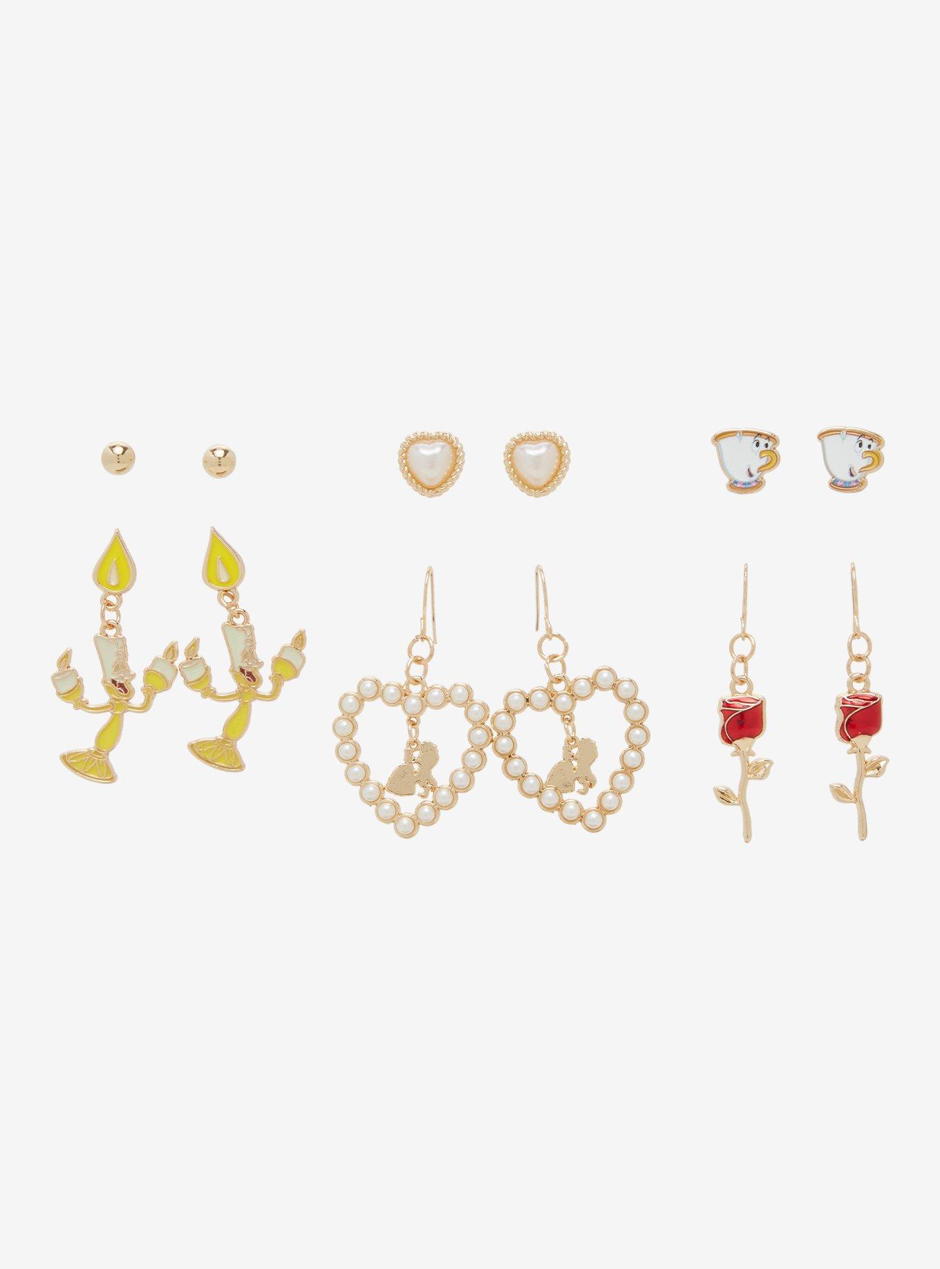 Disney Beauty and the Beast Icons Earring Set &mdash; BoxLunch Exclusive, , hi-res