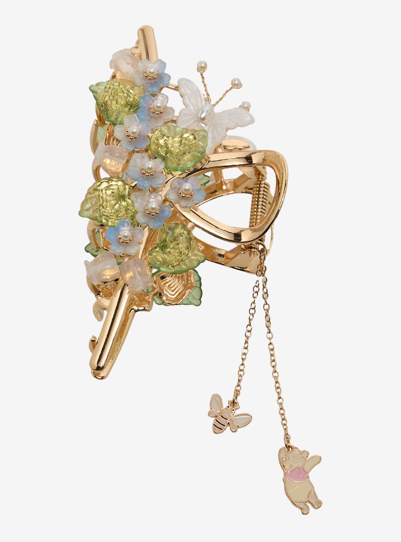 Disney Winnie the Pooh Floral Metal Claw Clip with Charms - BoxLunch Exclusive, , hi-res