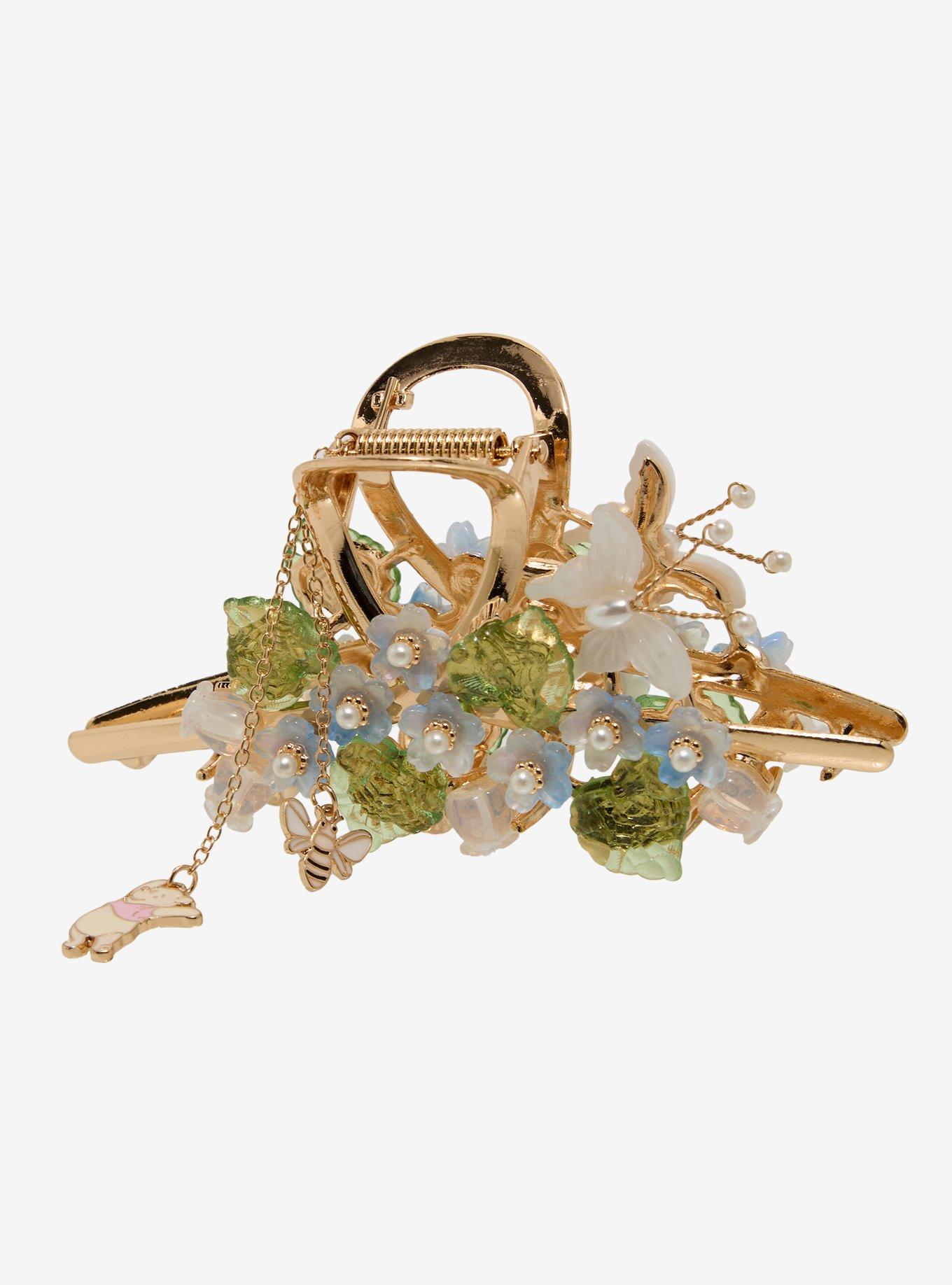 Disney Winnie the Pooh Floral Metal Claw Clip with Charms - BoxLunch Exclusive, , alternate