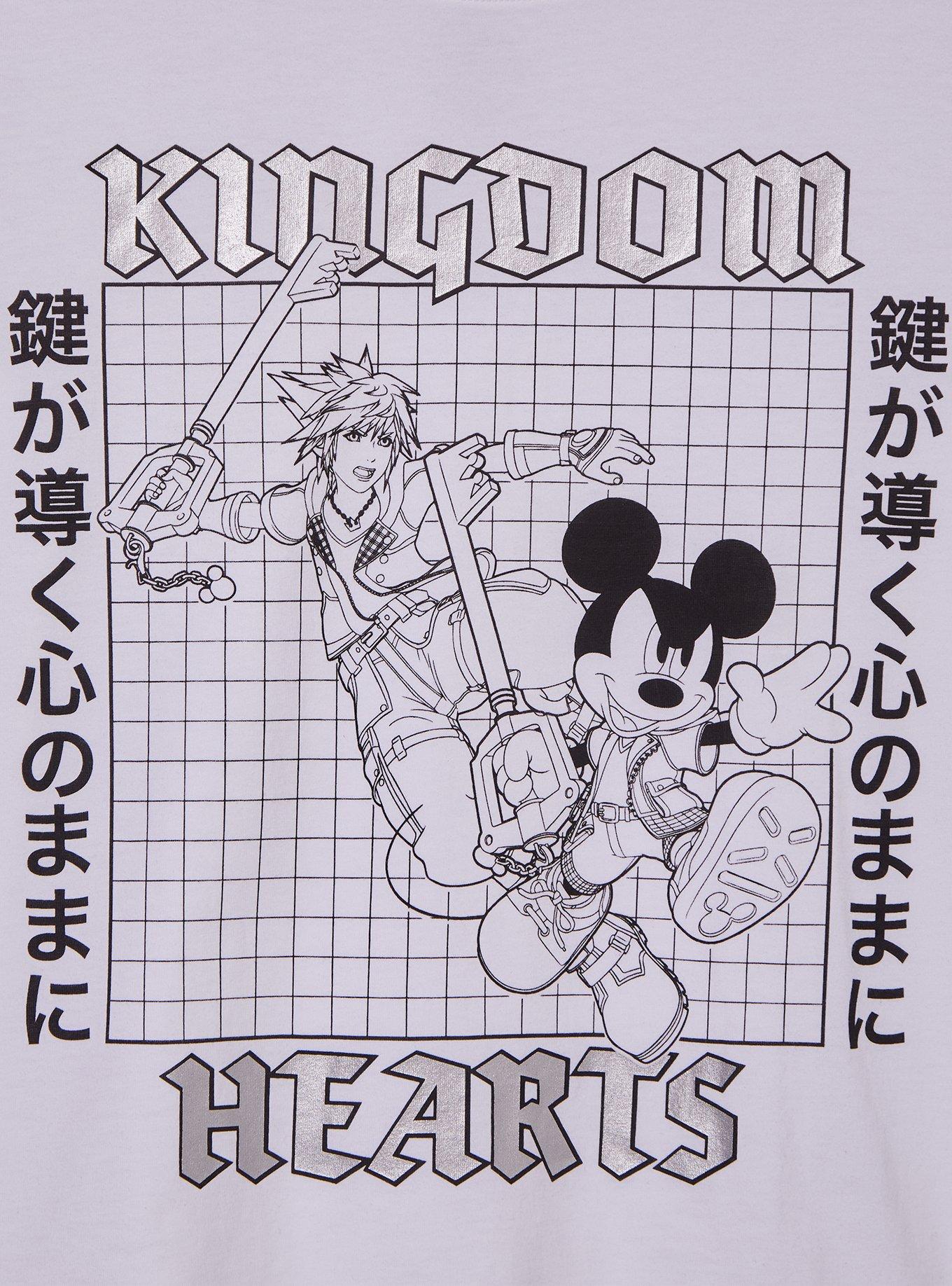 Disney Kingdom Hearts Tonal Grid Portrait Women's Cropped T-Shirt - BoxLunch Exclusive, , hi-res