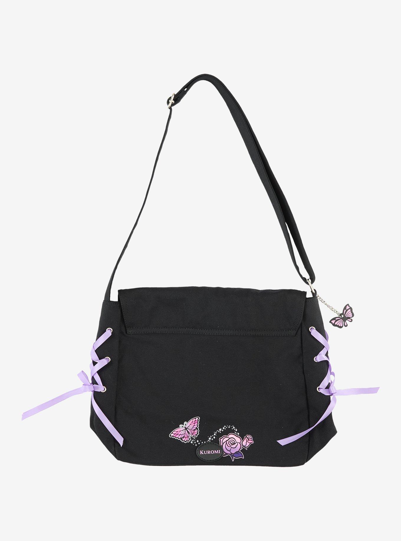 Kuromi Purple Butterfly Garden Ribbon Messenger Bag, , alternate