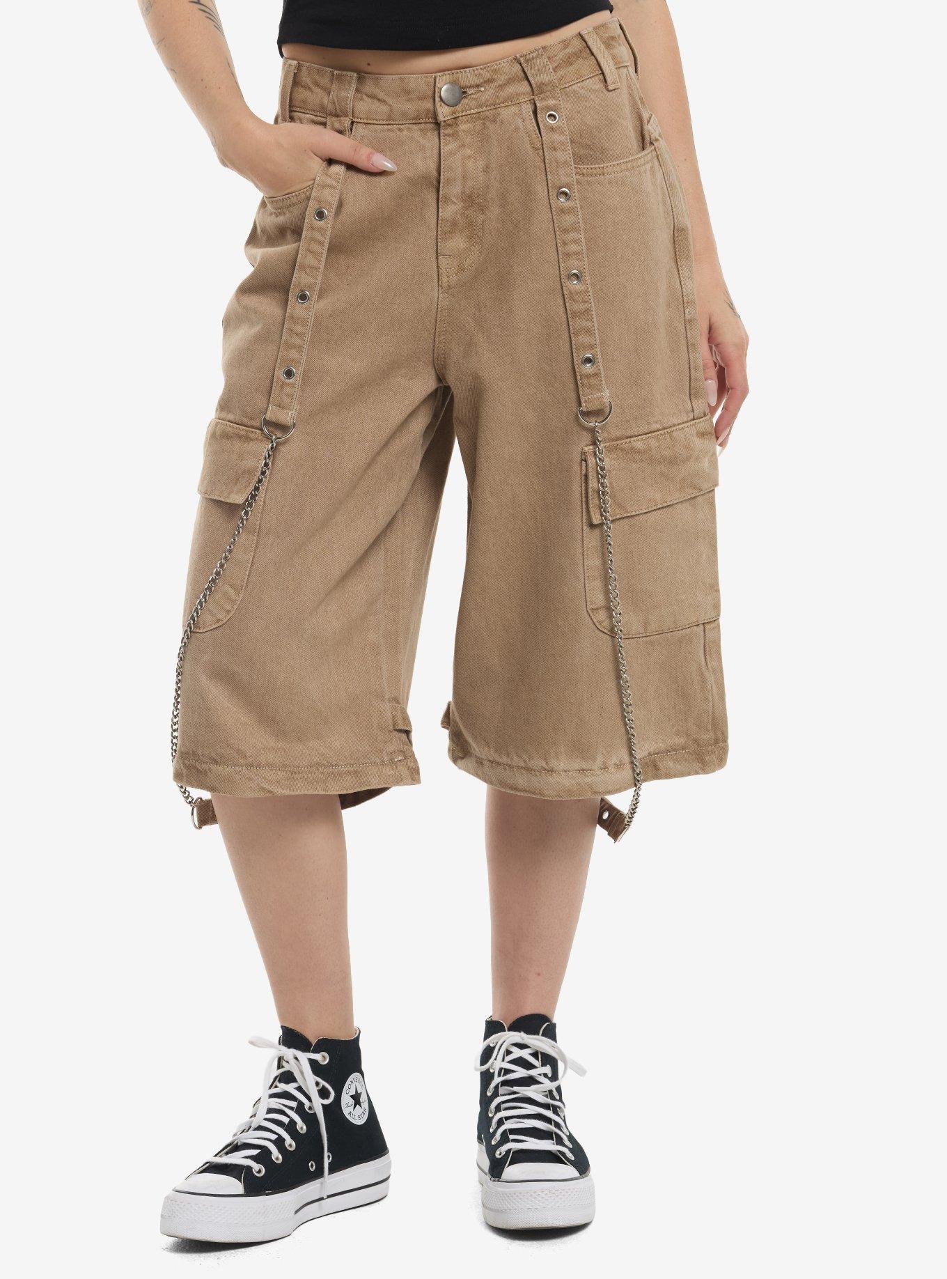 Brown Wash Side Chain Cargo Pants, MULTI, alternate - view 3