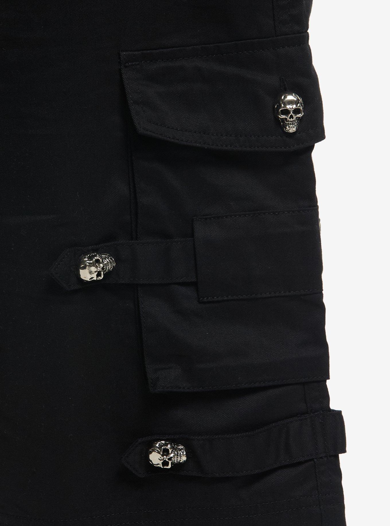 Social Collision Skull Hardware Cargo Shorts Plus Size, MULTI, alternate