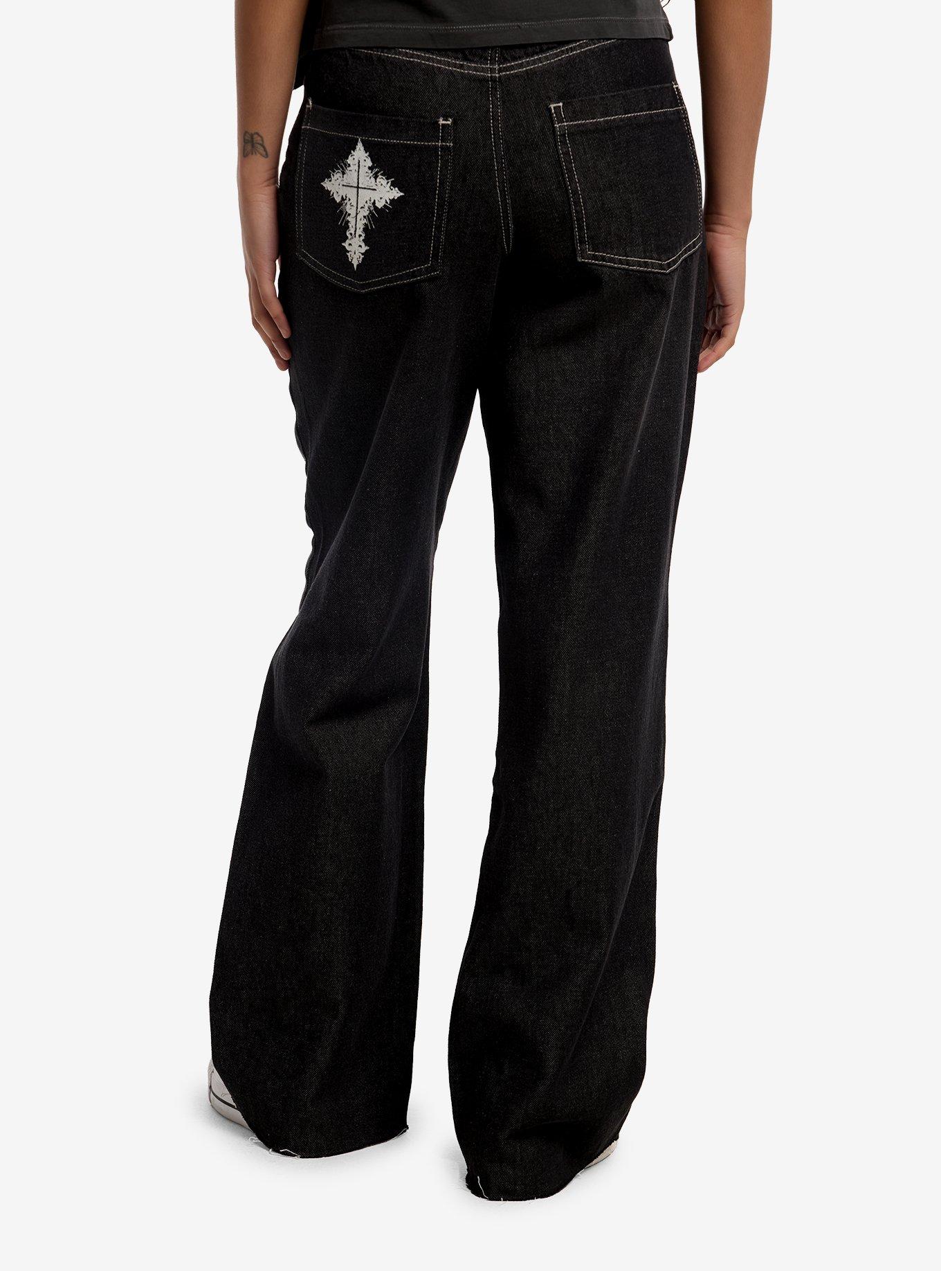 Black Wash Cathedral Straight Leg Jeans, , hi-res