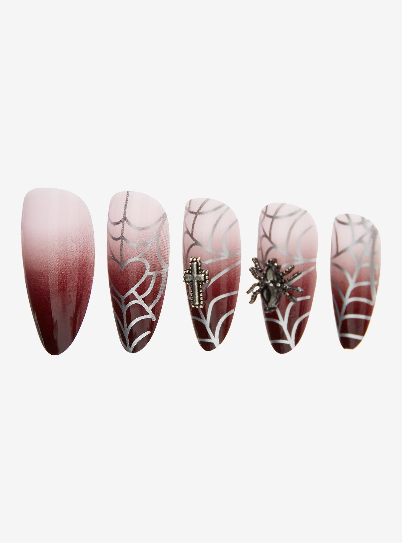 Spiderweb Gradient Press-On Nail Set, , alternate