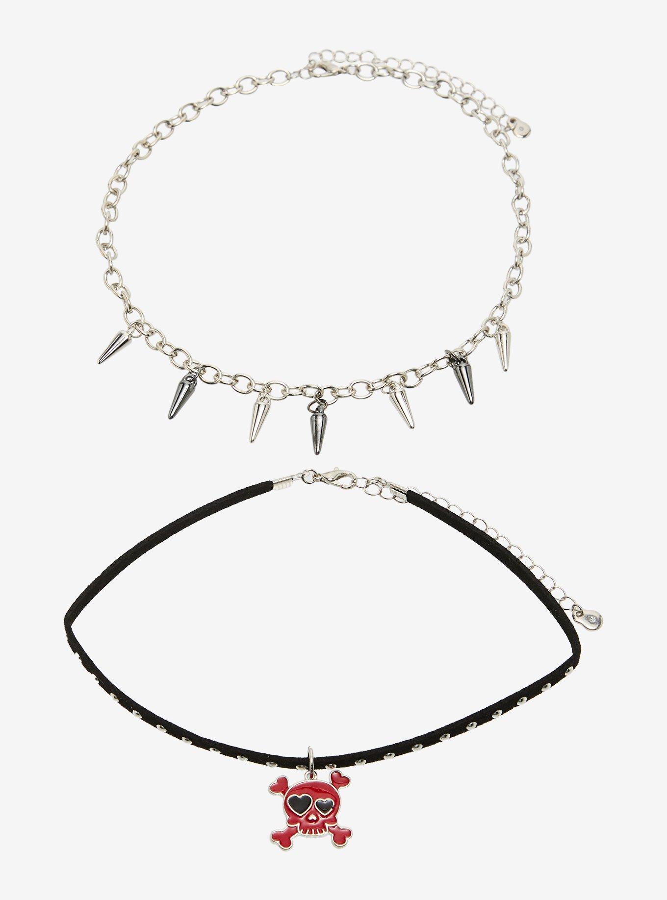Heart Skull & Crossbones Choker Set, , hi-res