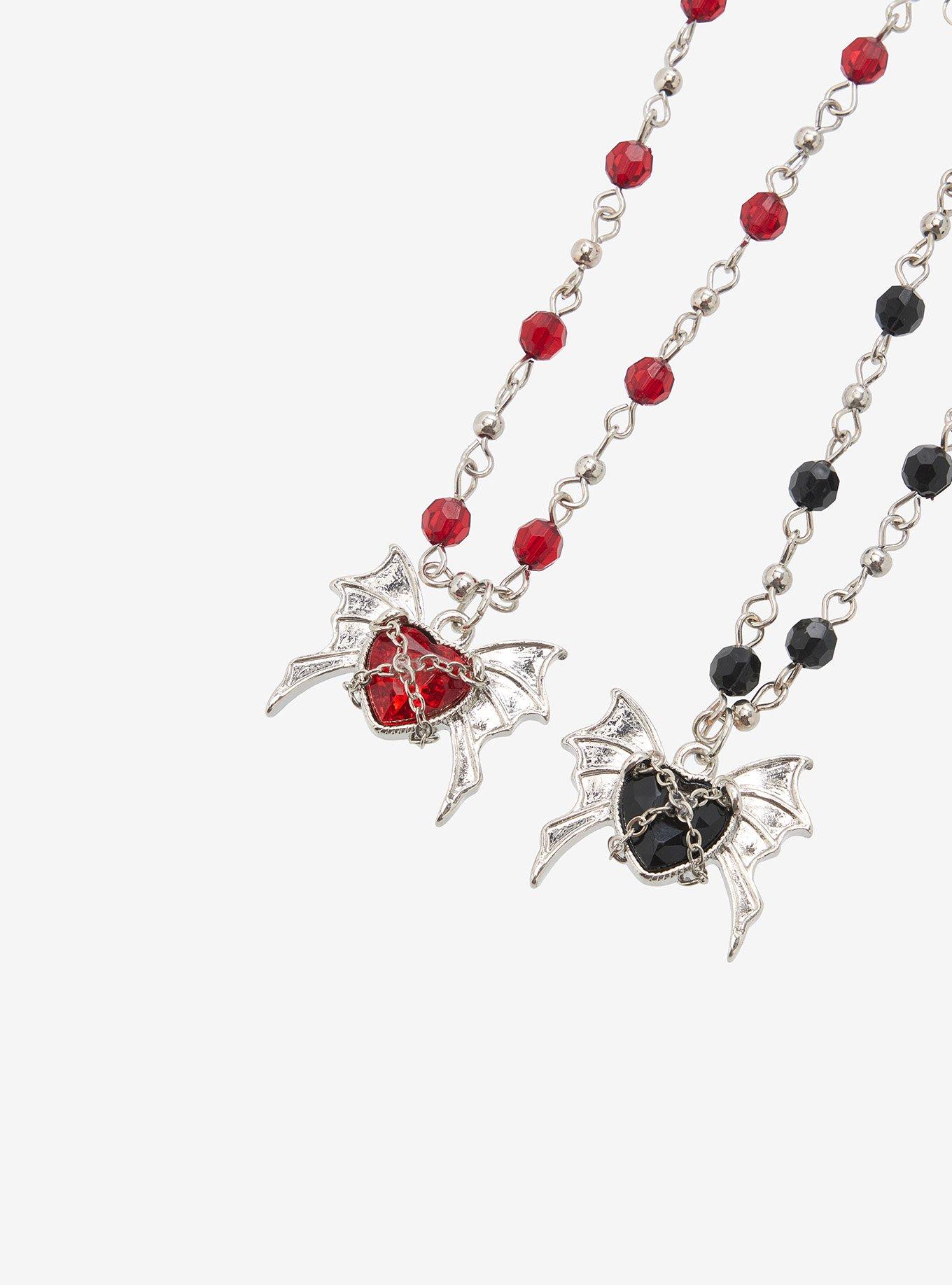 Cosmic Aura Heart Bat Best Friend Bracelet Set, , alternate