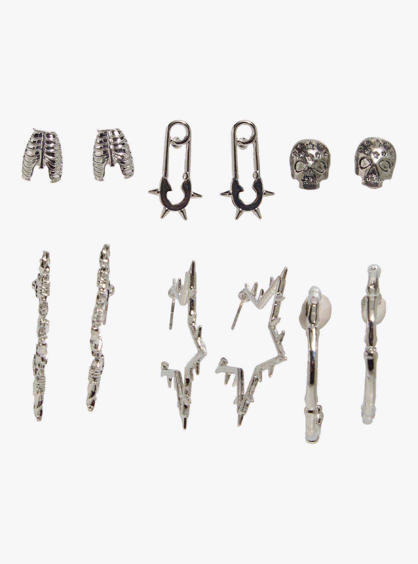 Social Collision Spiky Star Earring Set, , hi-res