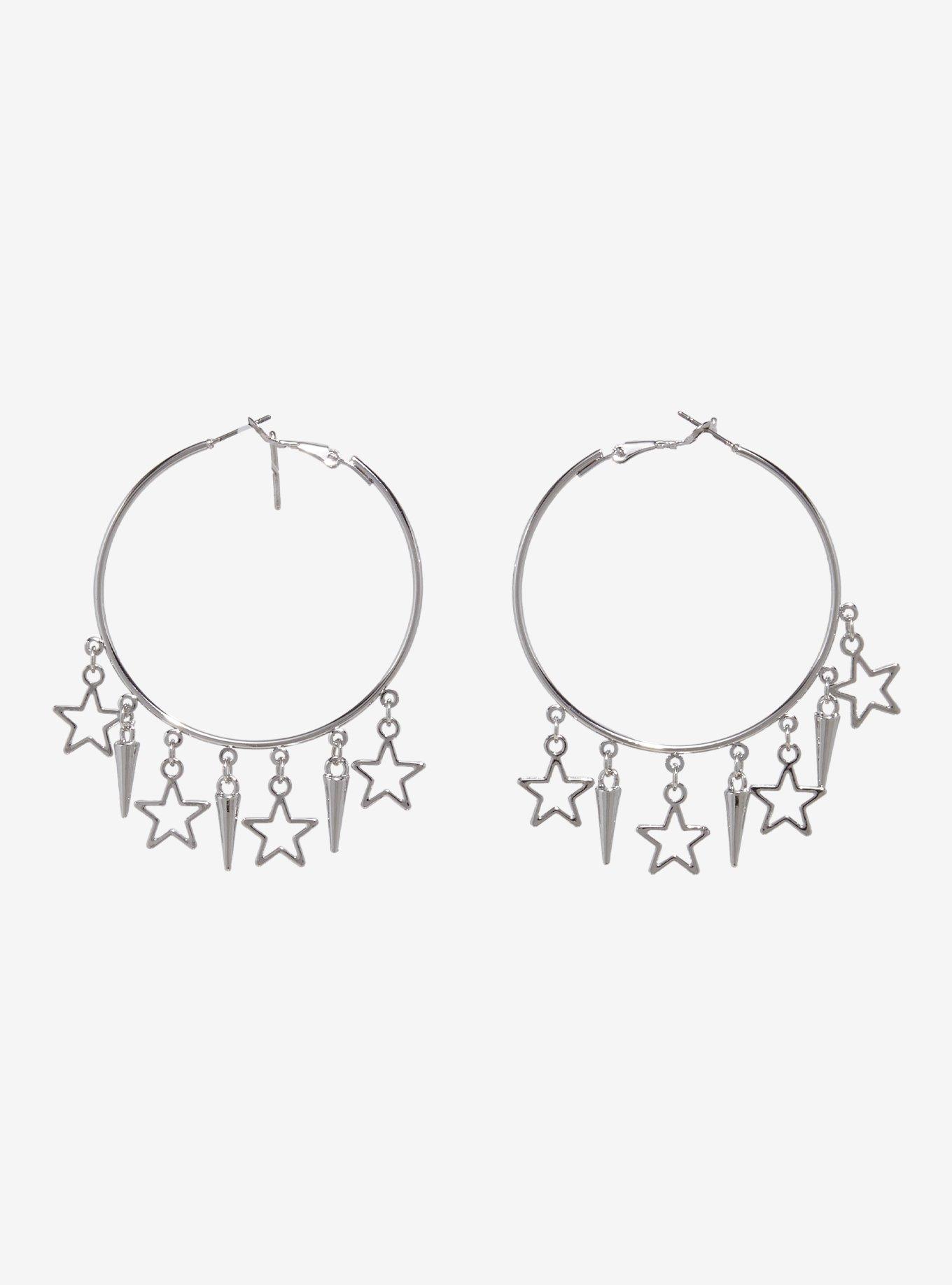 Stars & Spikes Hoop Earrings, , hi-res