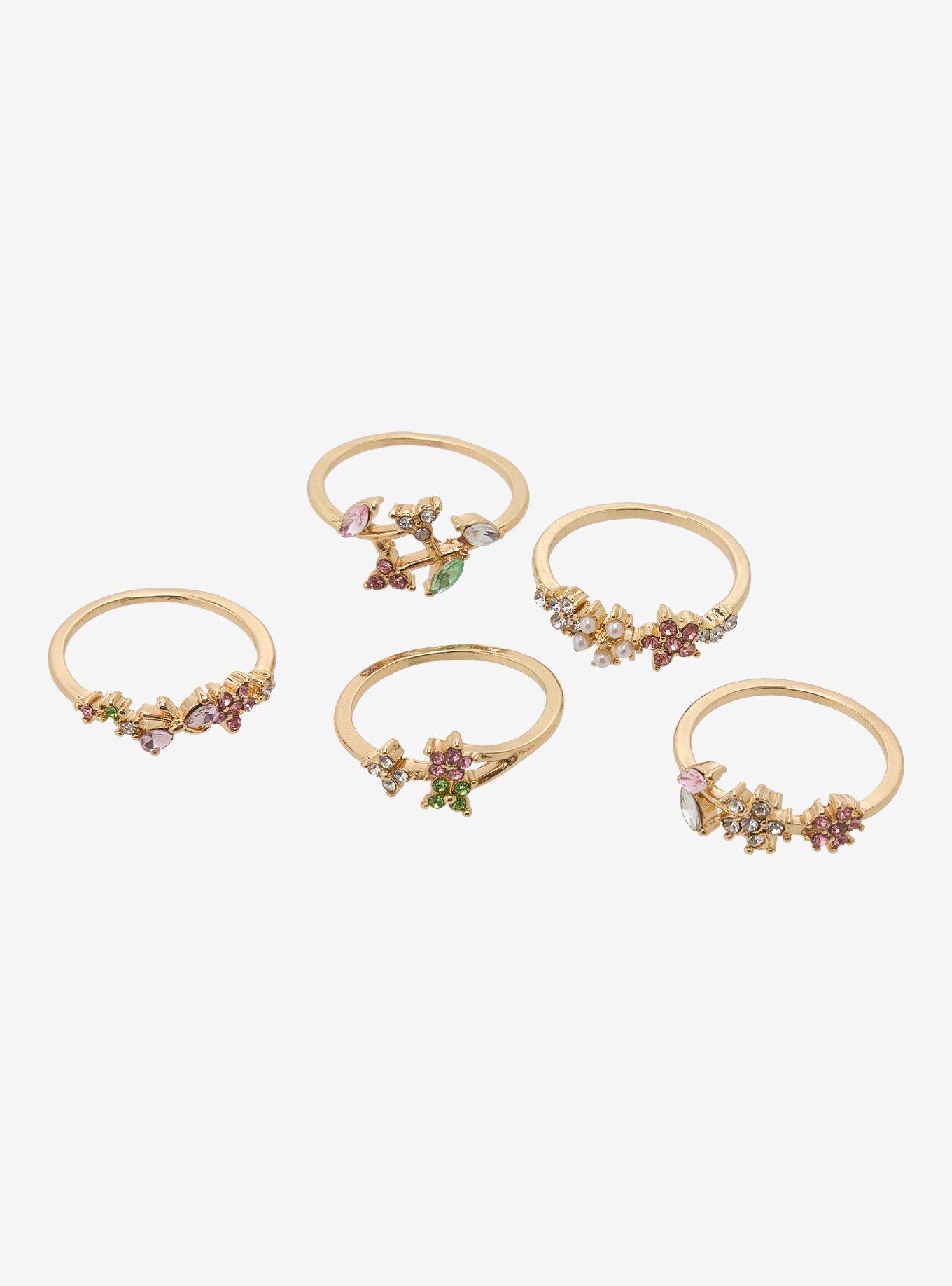 Sweet Society Floral Butterfly Ring Set, , hi-res