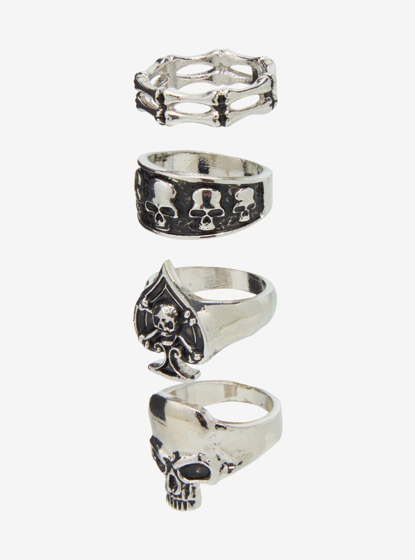 Skull Spade Bones Guys Ring Set, , alternate