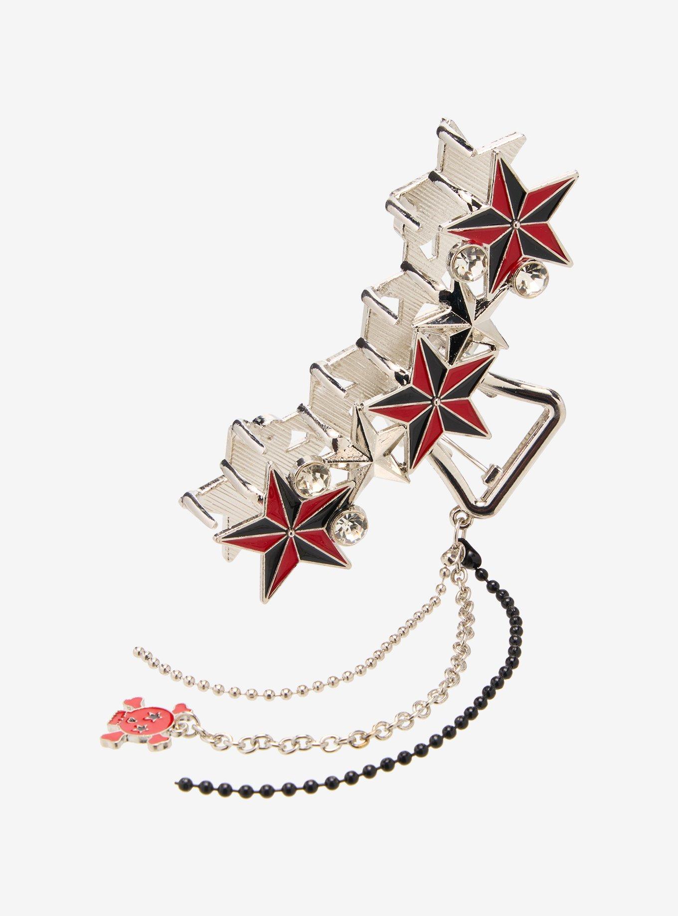 Red & Black Star Claw Hair Clip, , hi-res