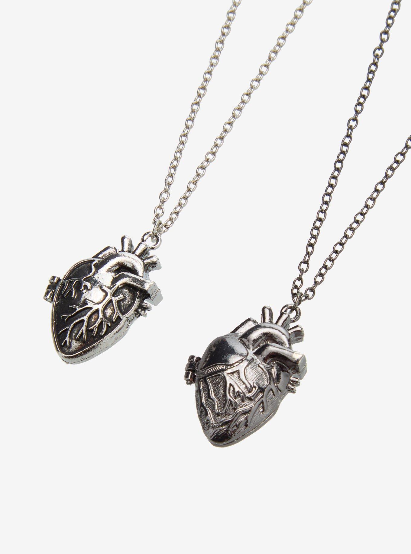 Cosmic Aura Anatomical Heart Best Friend Locket Necklace Set, , alternate