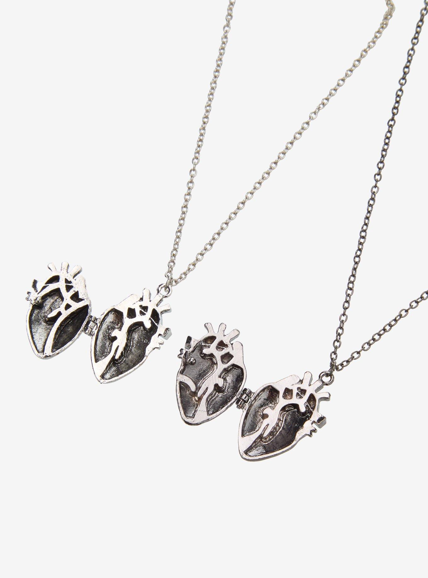 Cosmic Aura Anatomical Heart Best Friend Locket Necklace Set, , alternate
