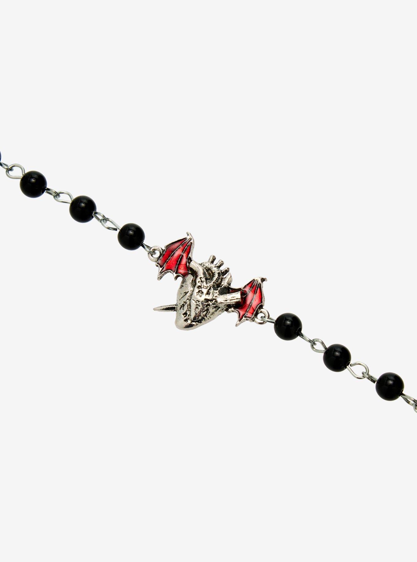 Cosmic Aura Winged Anatomical Heart Choker, , alternate