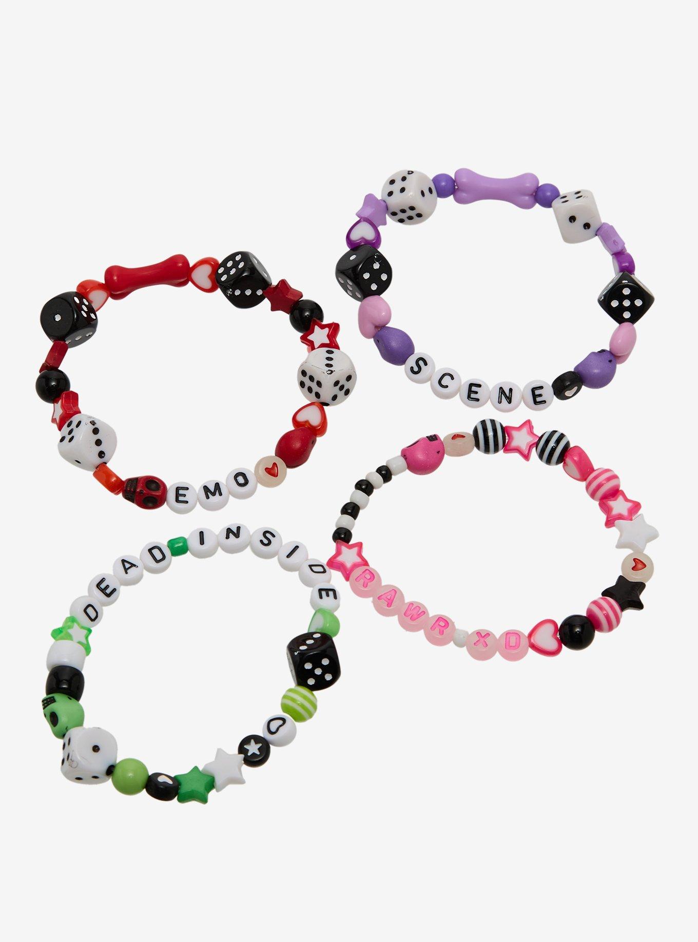Dead Inside Dice Beaded Bracelet Set, , hi-res