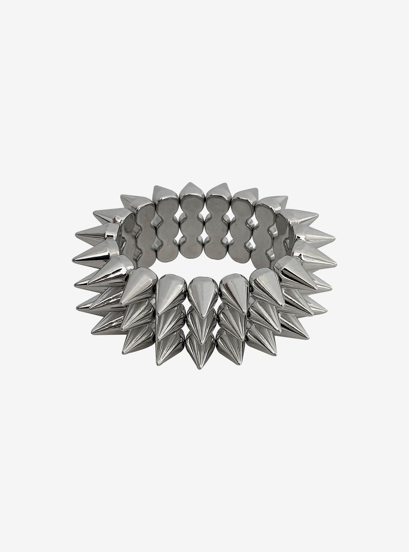 Silver Spike Cuff Bracelet, , hi-res