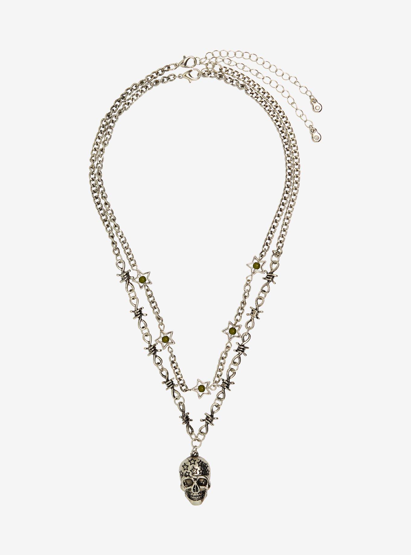 Stars & Skulls Barbed Wire Necklace Set, , hi-res