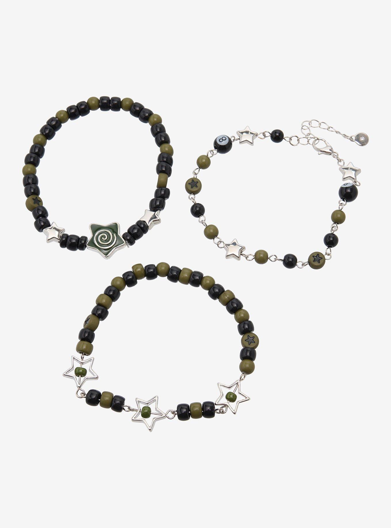 Grunge Spiral Star Bead Bracelet Set, , hi-res