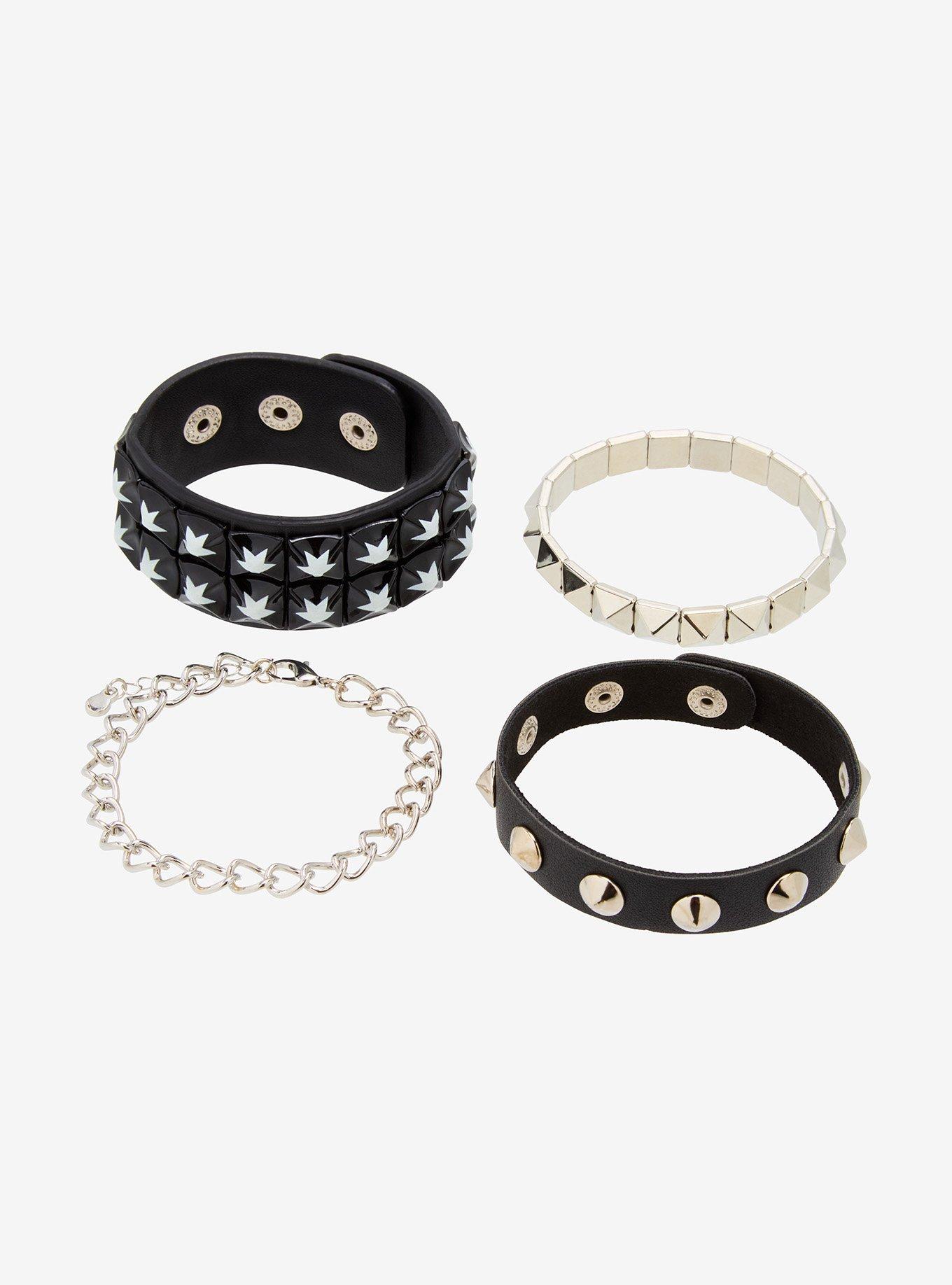 Star Pyramid Stud Cuff Bracelet Set, , hi-res