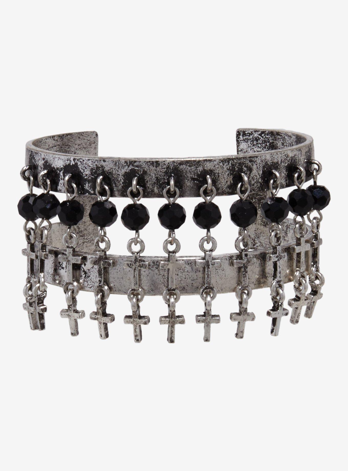 Thorn & Fable Cross Bangle Bracelet, , hi-res