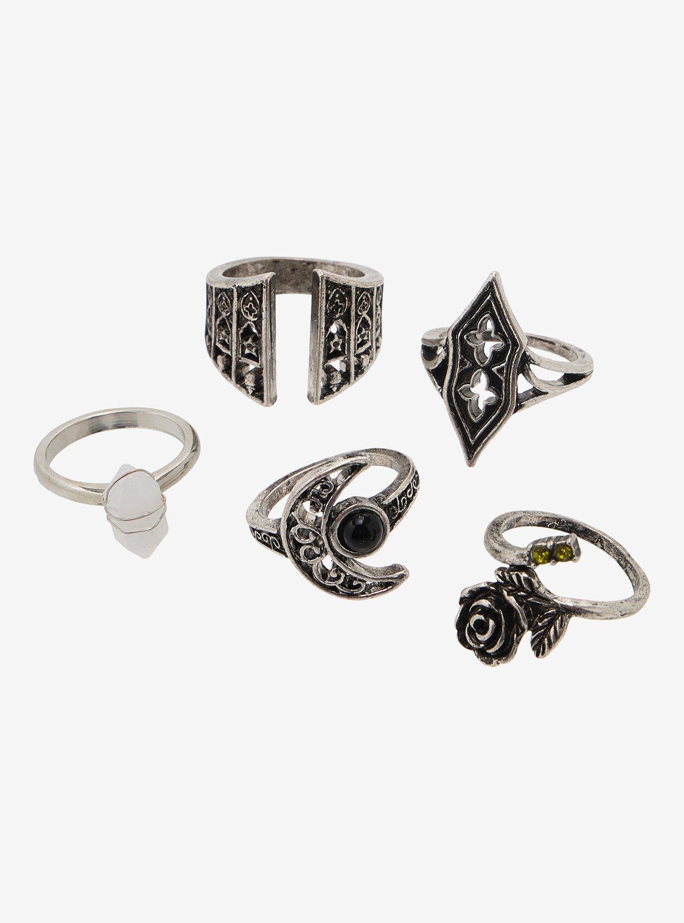 Thorn & Fable Castle Rose Celestial Ring Set, , hi-res