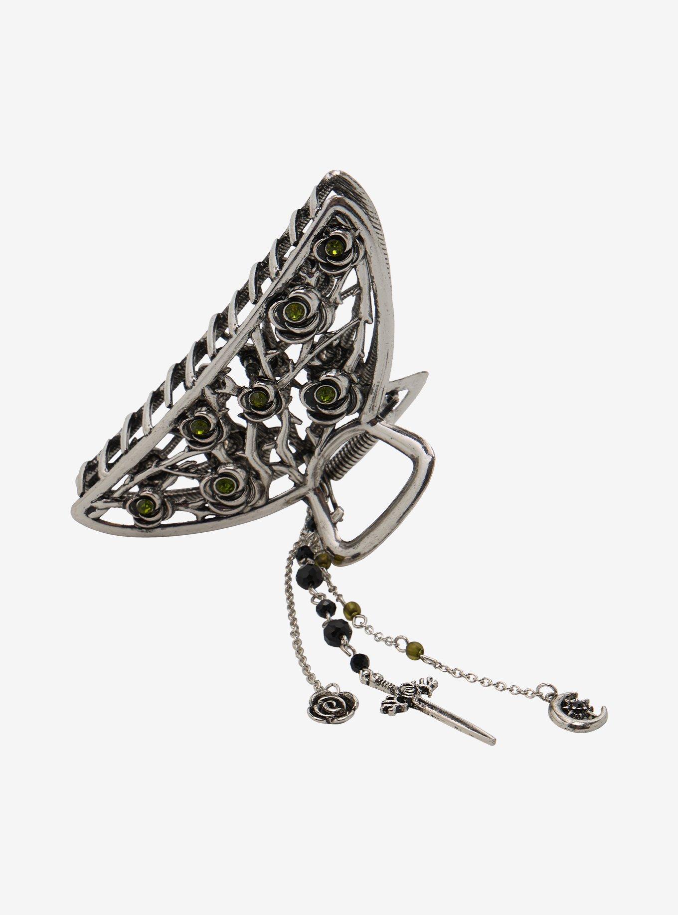 Thorn & Fable Green Rose Thorn Claw Hair Clip, , hi-res