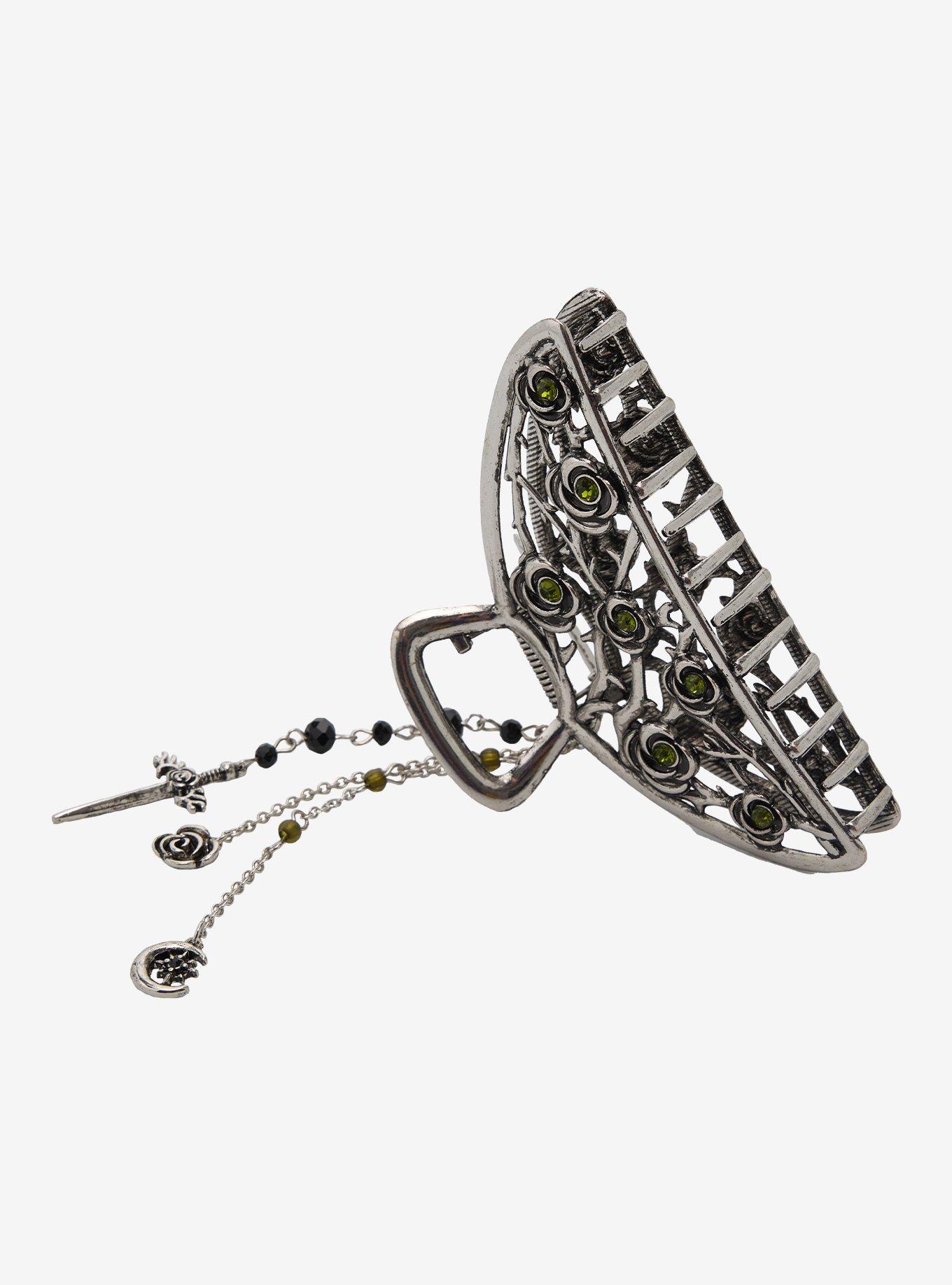 Thorn & Fable Green Rose Thorn Claw Hair Clip, , alternate
