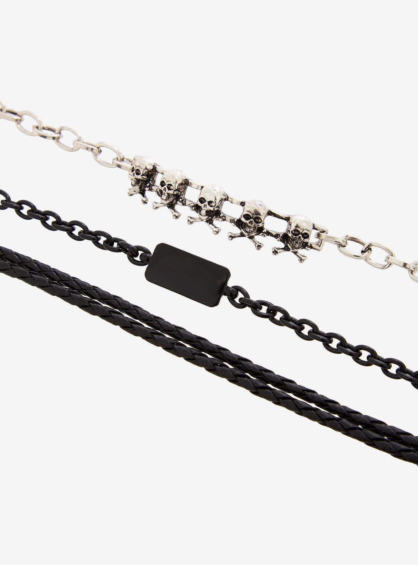 Social Collision Hook Skull & Crossbones Bracelet Set, , alternate